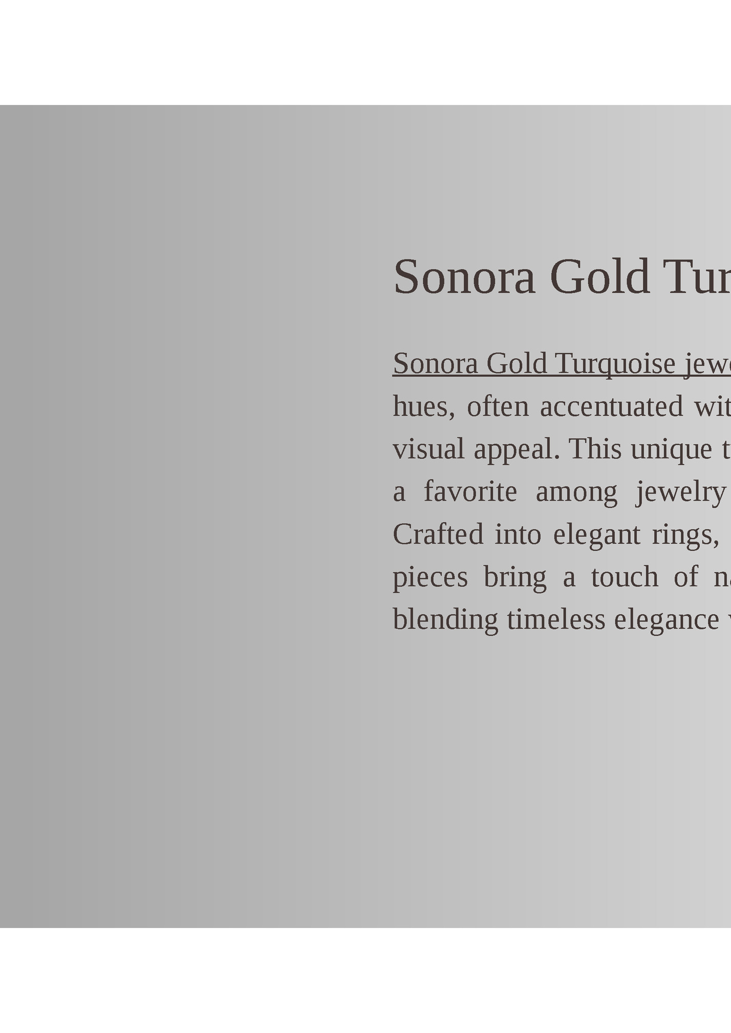 Sonora Gold Turquoise Jewelry