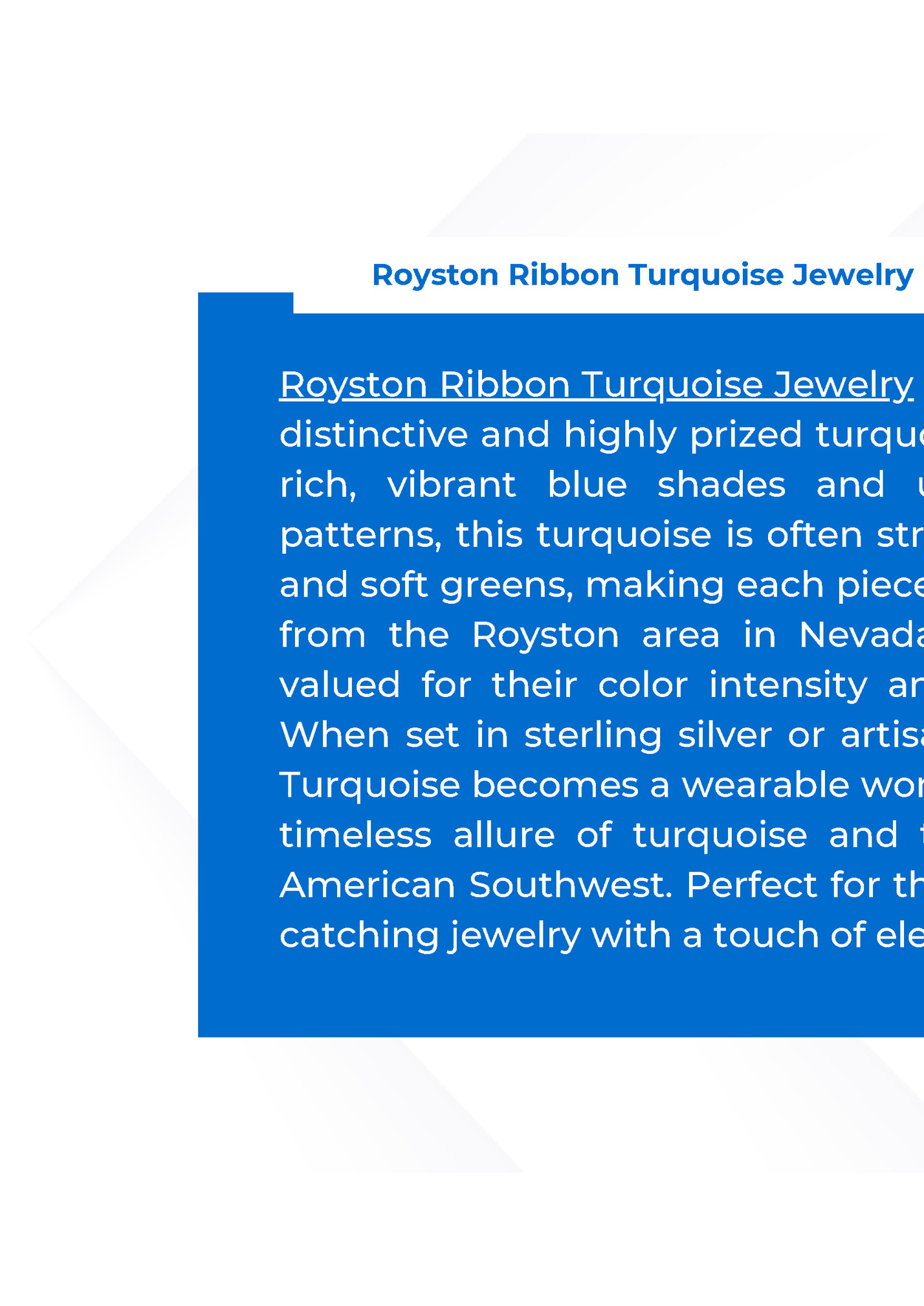 Royston Ribbon Turquoise Jewelry Royston Ribbon Turquoise Jewelry