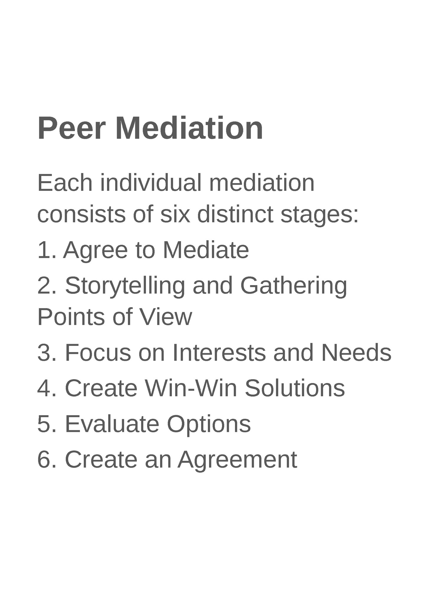 Peer Mediation