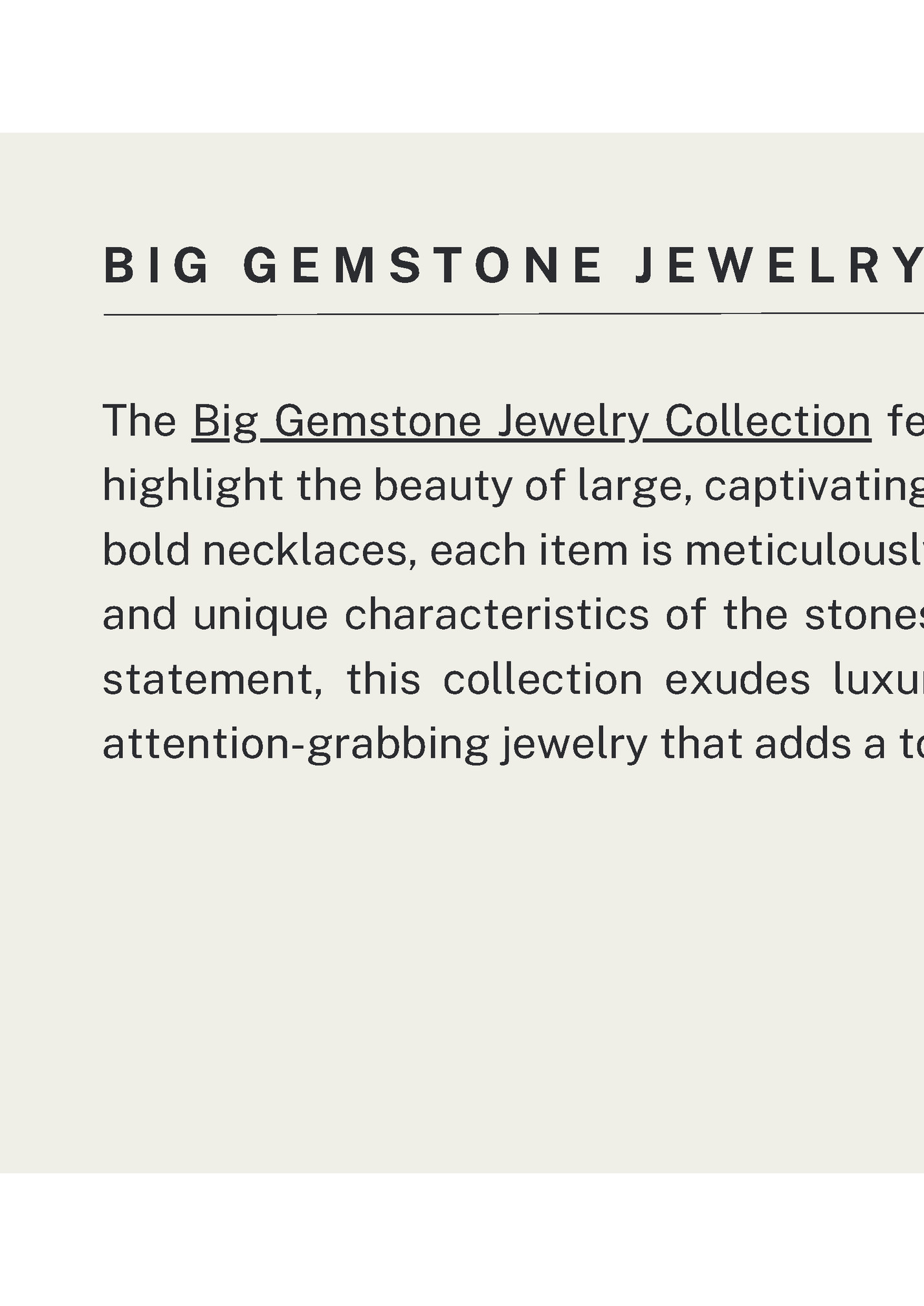 BIG GEMSTONE JEWELRY COLLECTION