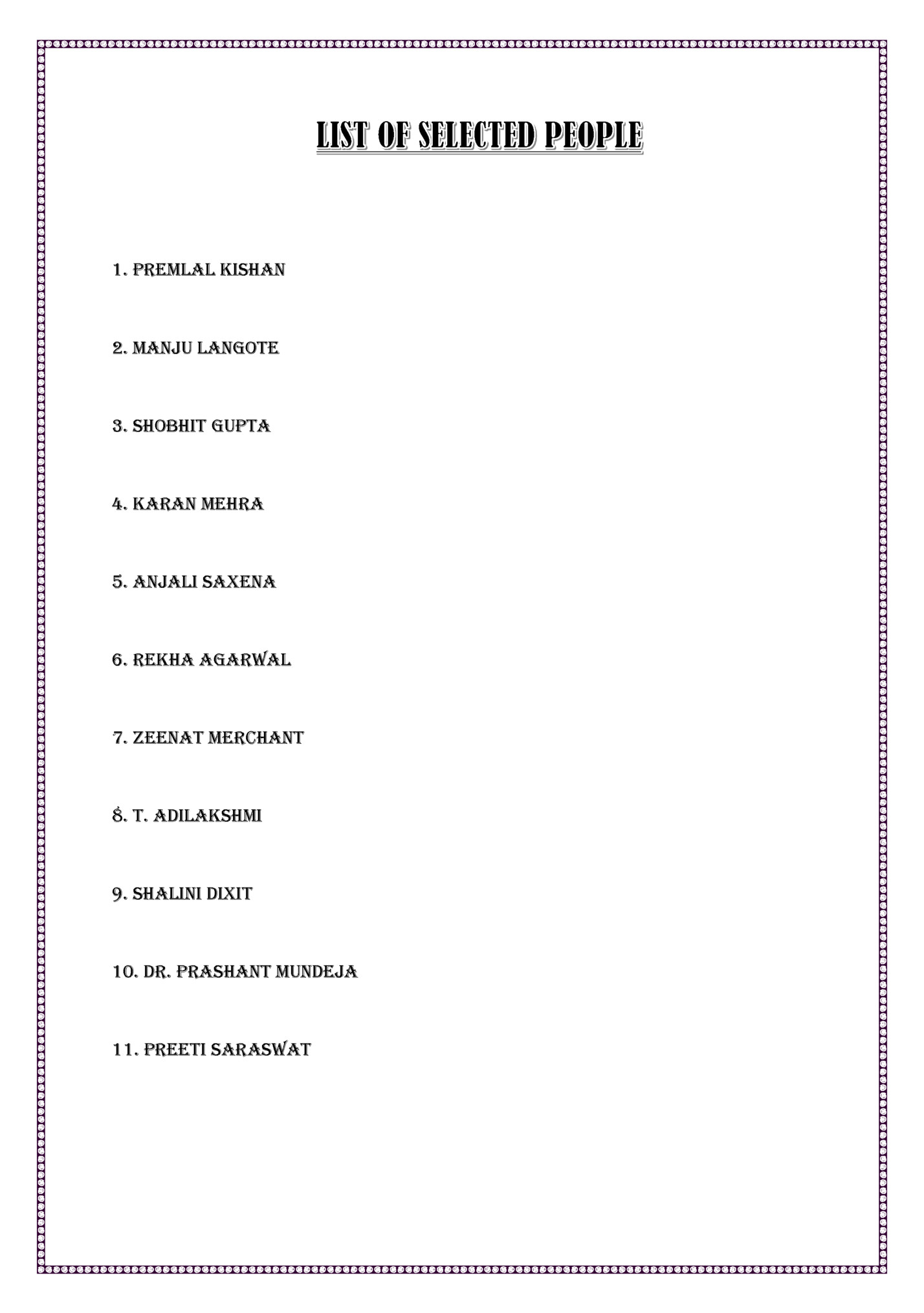 1. Premlal Kishan
