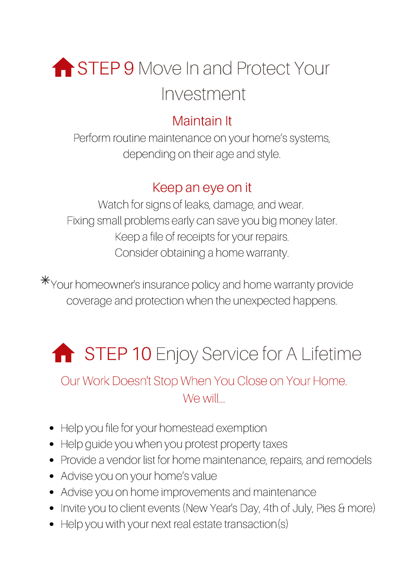 STEP 9 Move In and Protect Your