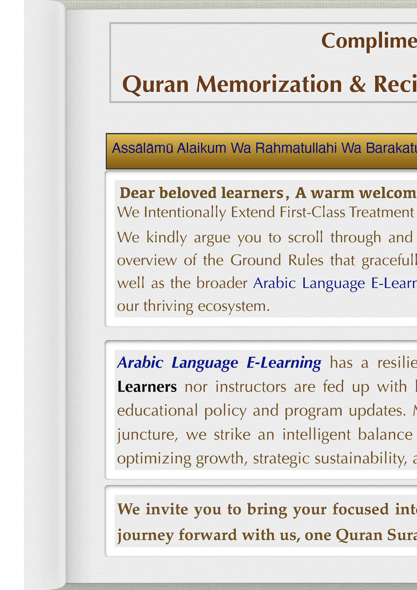 Complimentary Program