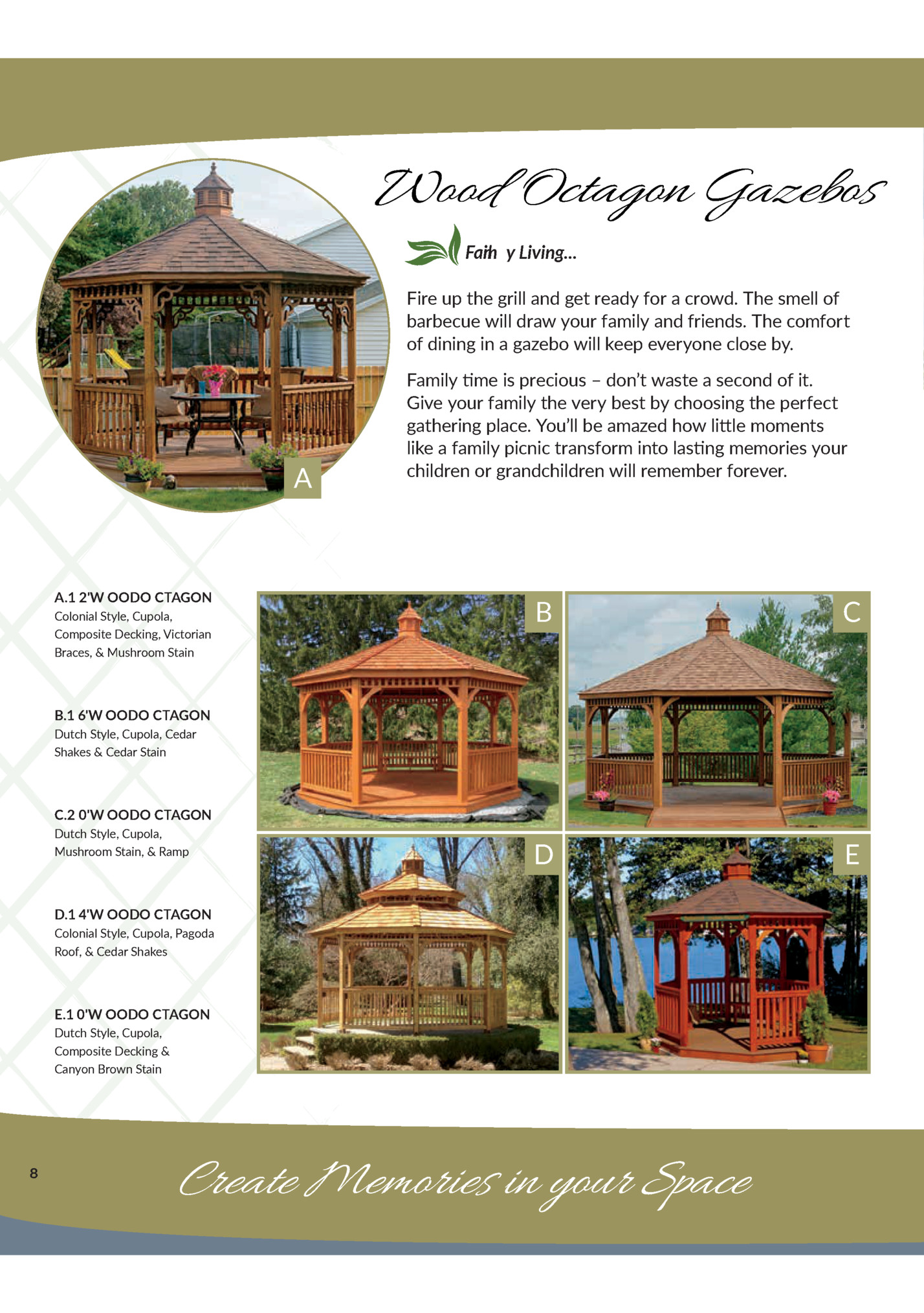 Wood Octagon Gazebos