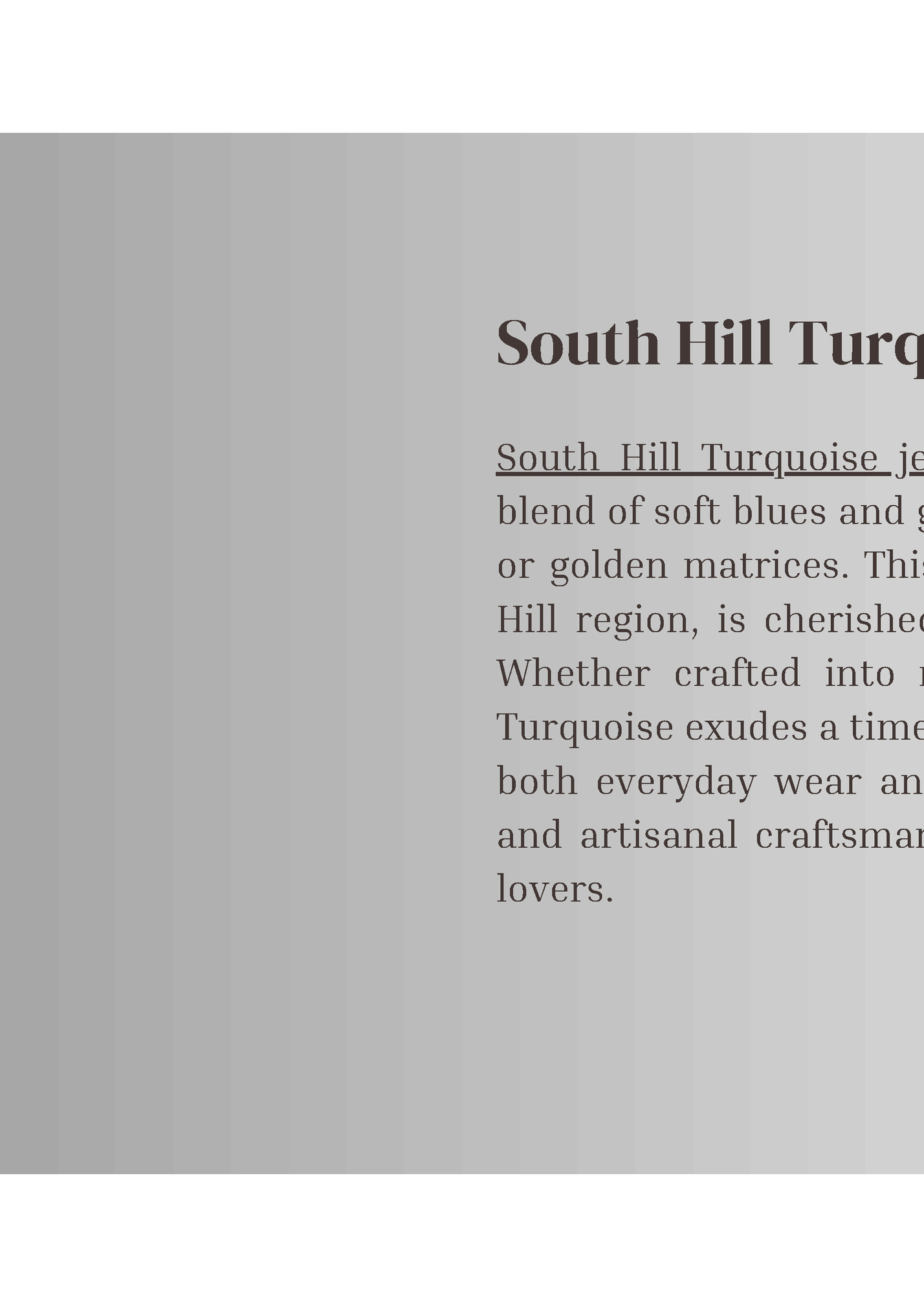 South Hill Turquoise Jewelry