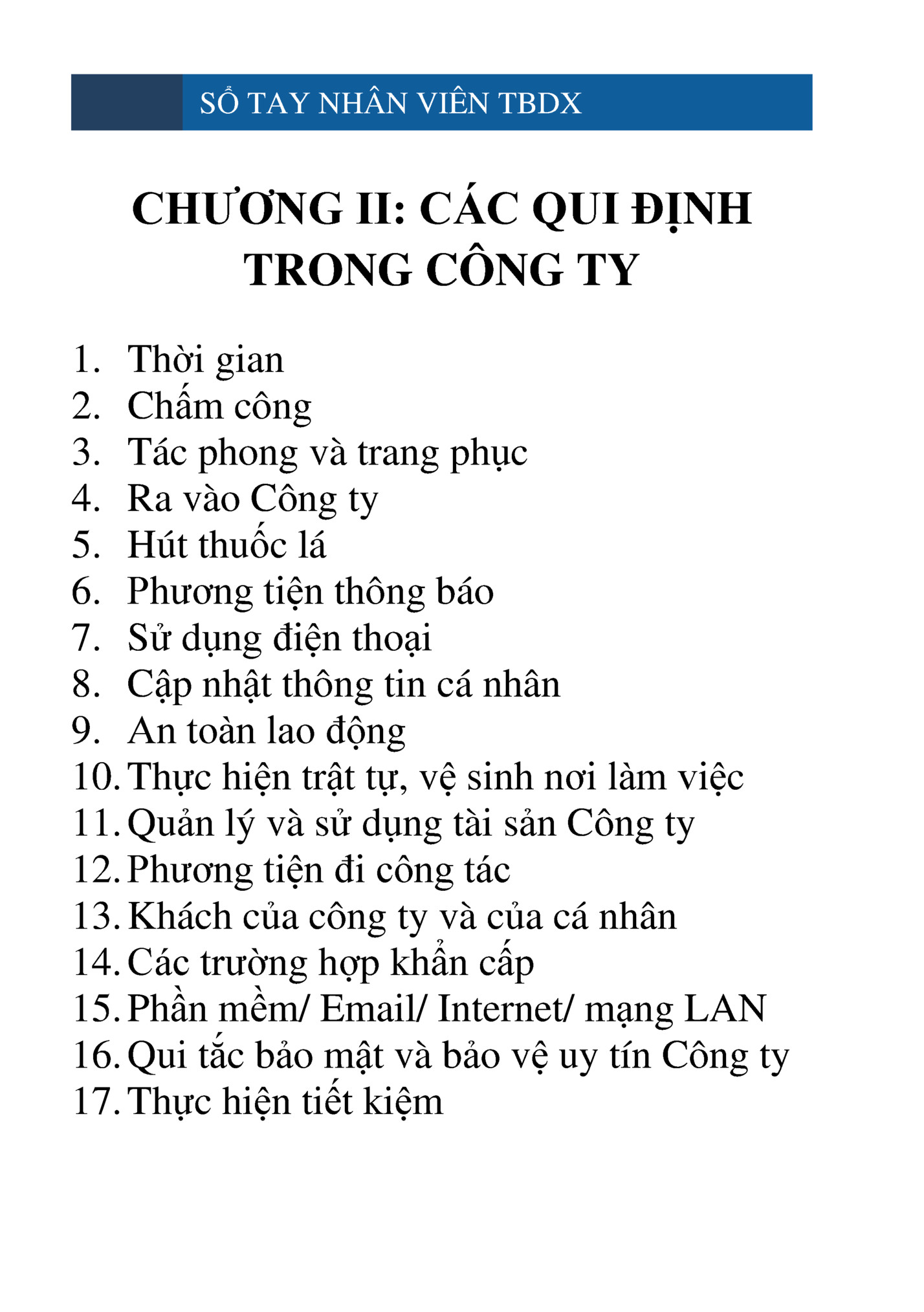 SỔ TAY NHÂN VIÊN TBDX