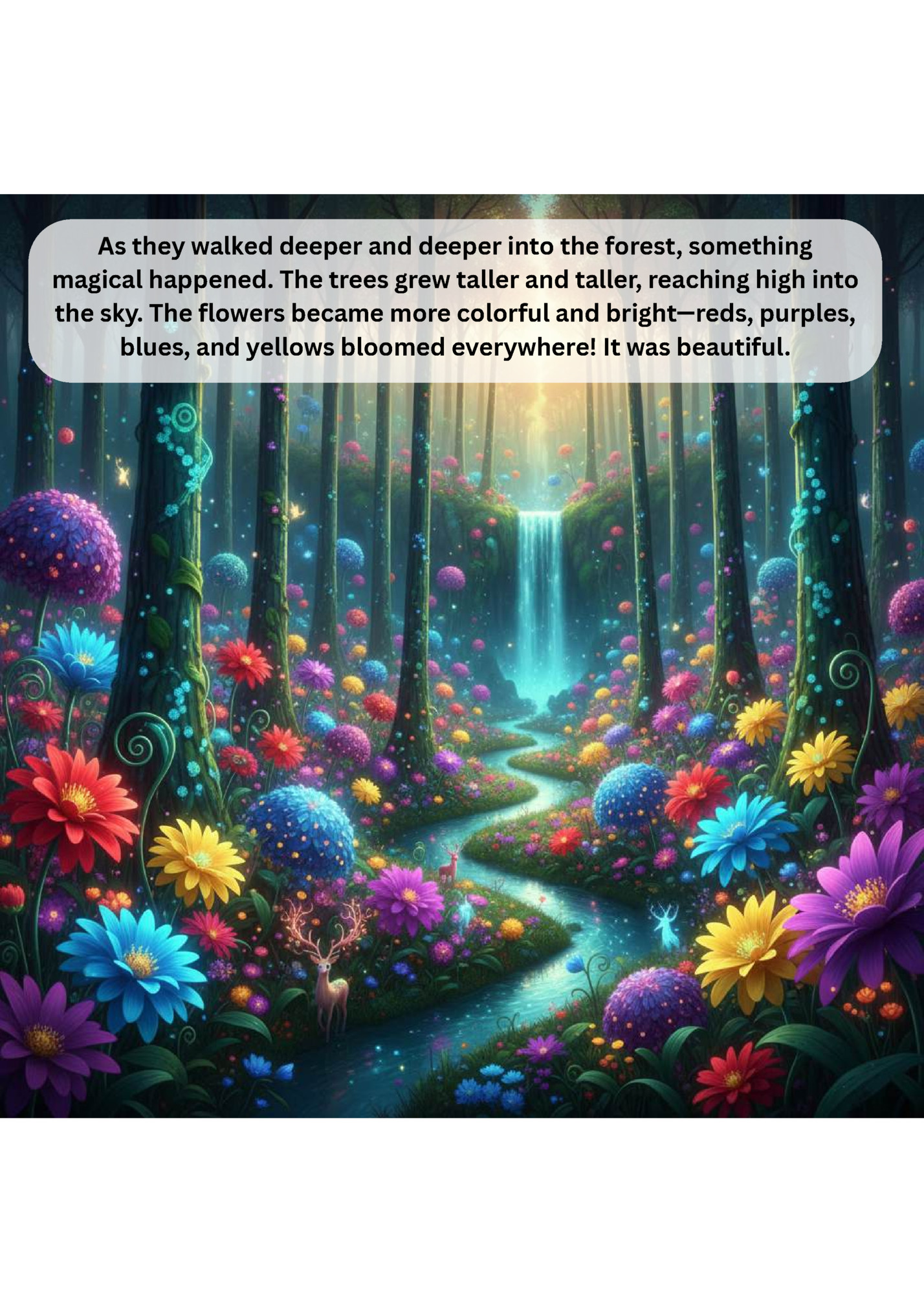 As they walked deeper and deeper into the forest, something