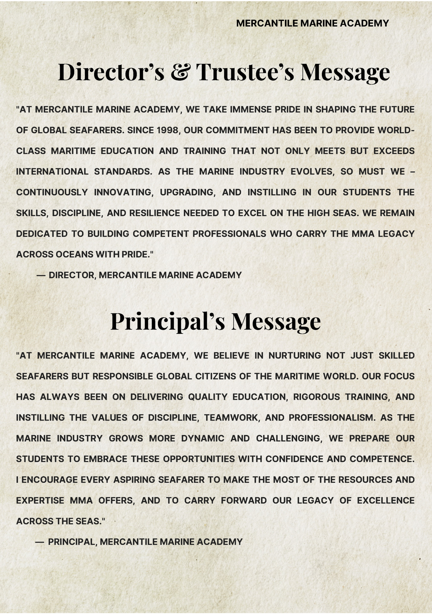 MERCANTILE MARINE ACADEMY