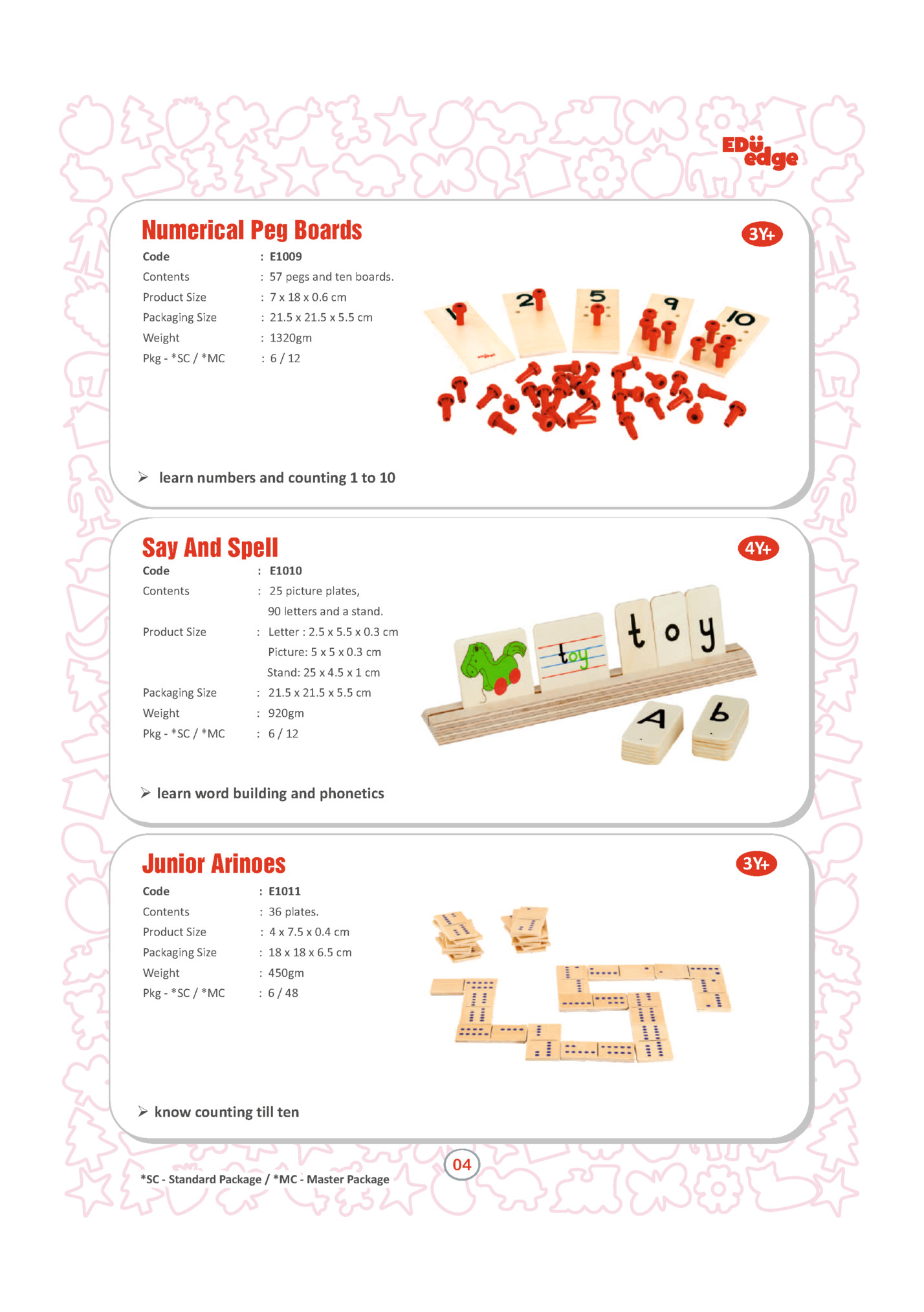 Numerical Peg Boards