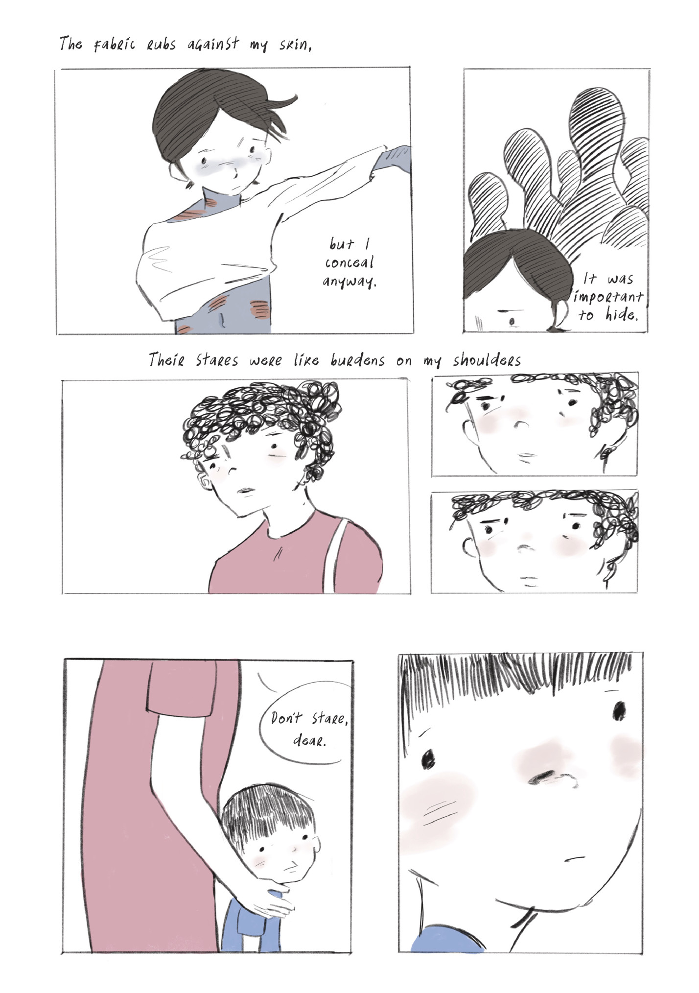 The fabric rubs against my skin,