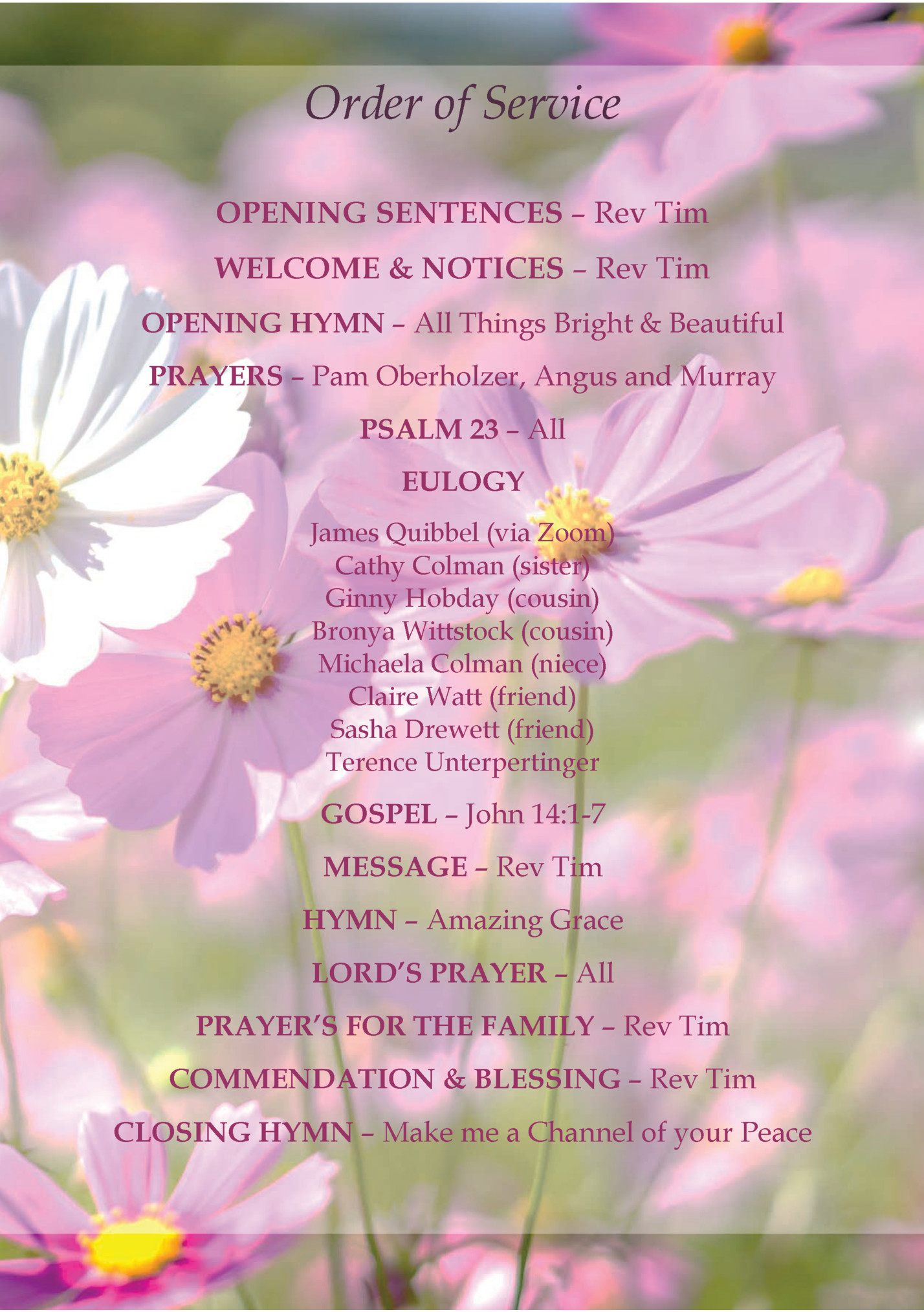 Order of Service Order of Service