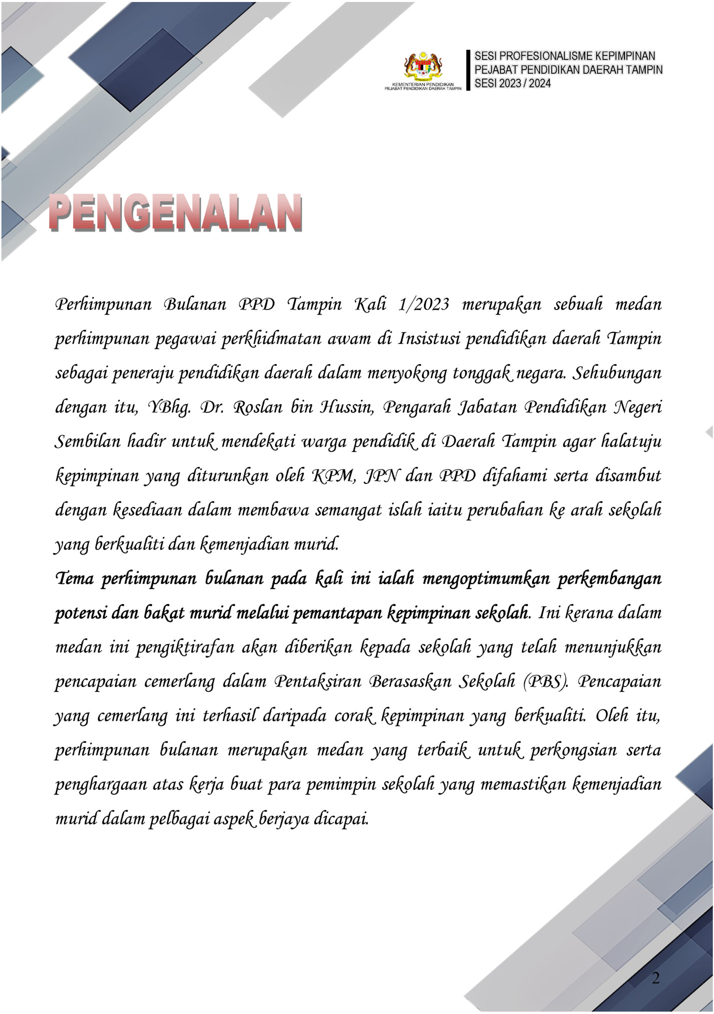 SESI PROFESIONALISME KEPIMPINAN