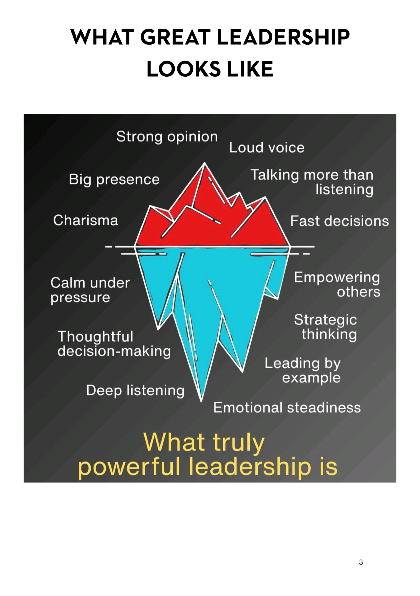 WHAT GREAT LEADERSHIP WHAT GREAT LEADERSHIP