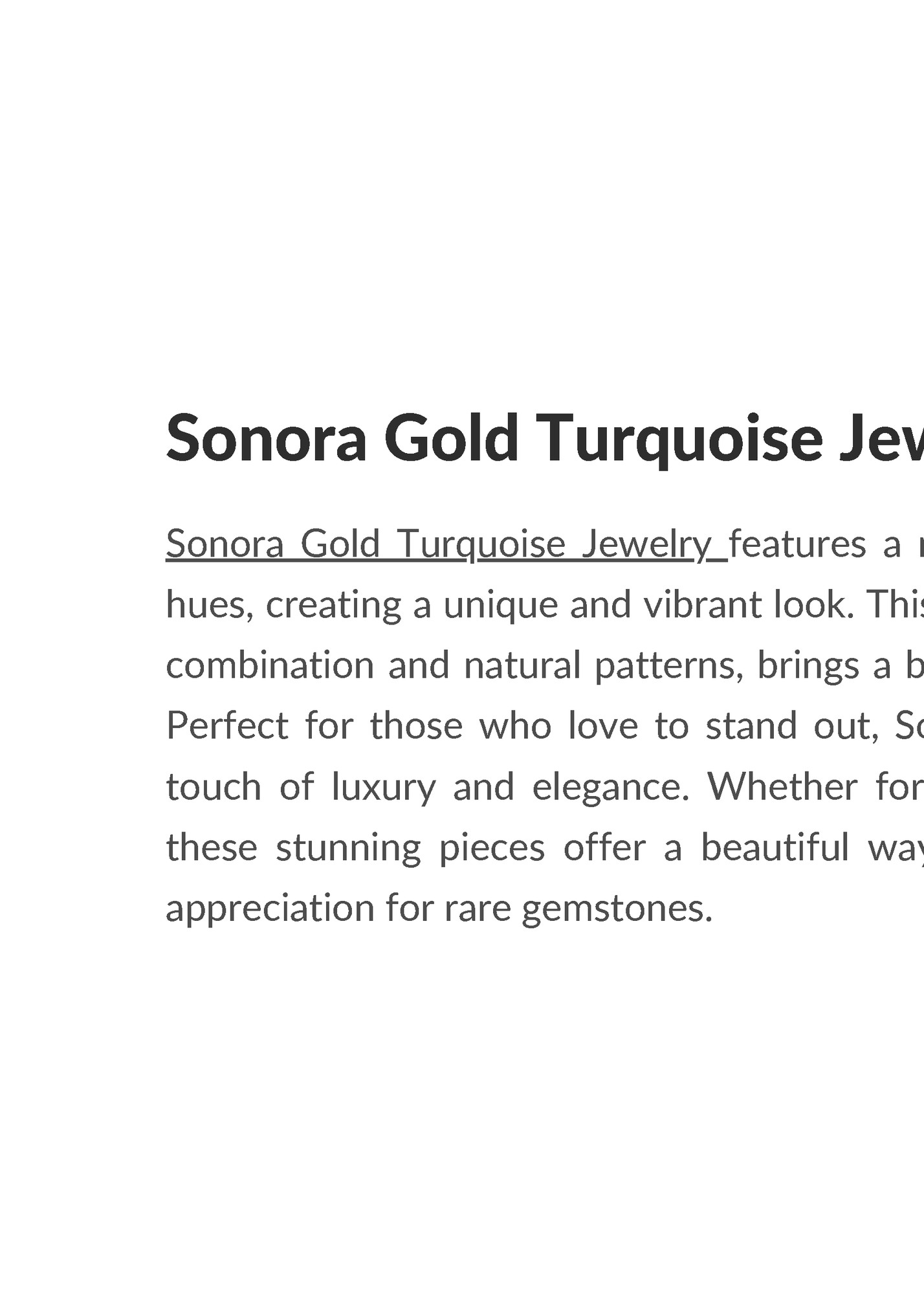 Sonora Gold Turquoise Jewelry