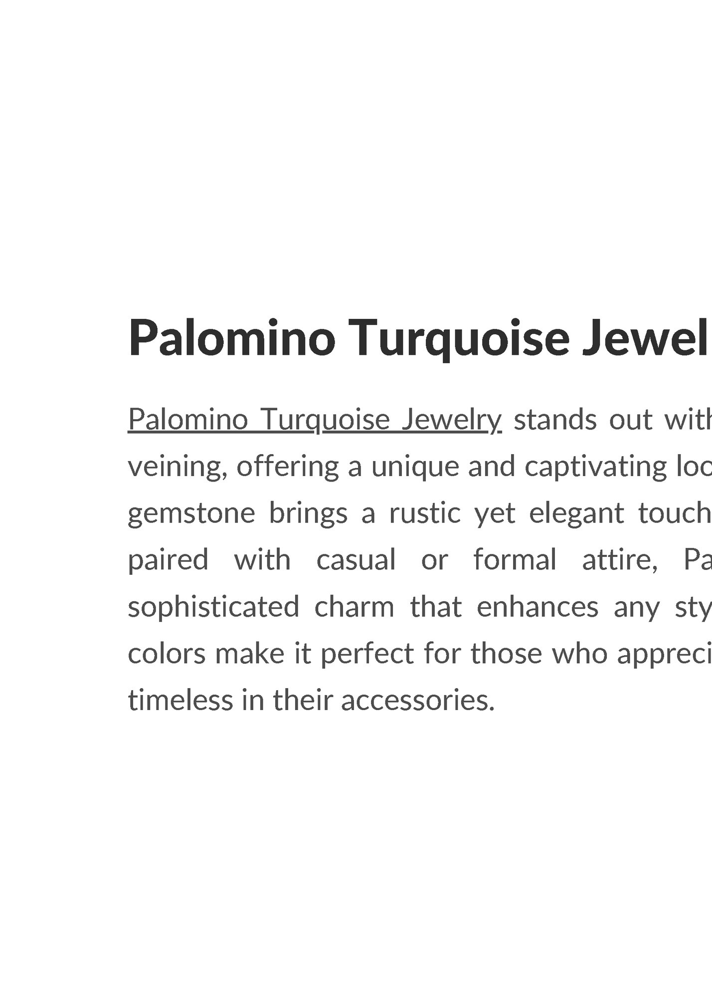 Palomino Turquoise Jewelry