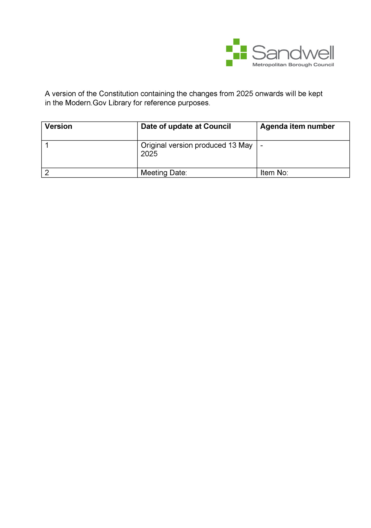 A version of the Constitution containing the changes from 2025 onwards will be kept