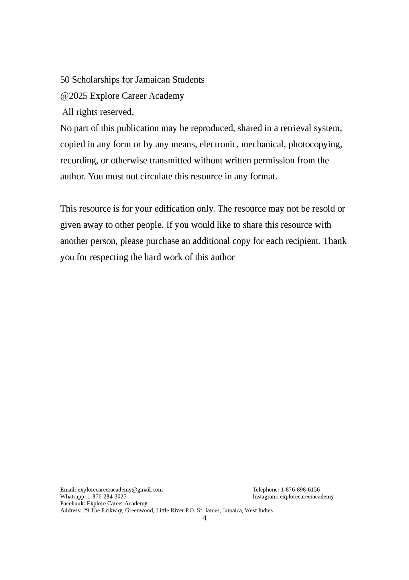 50 Scholarships for Jamaican Students 50 Scholarships for Jamaican Students