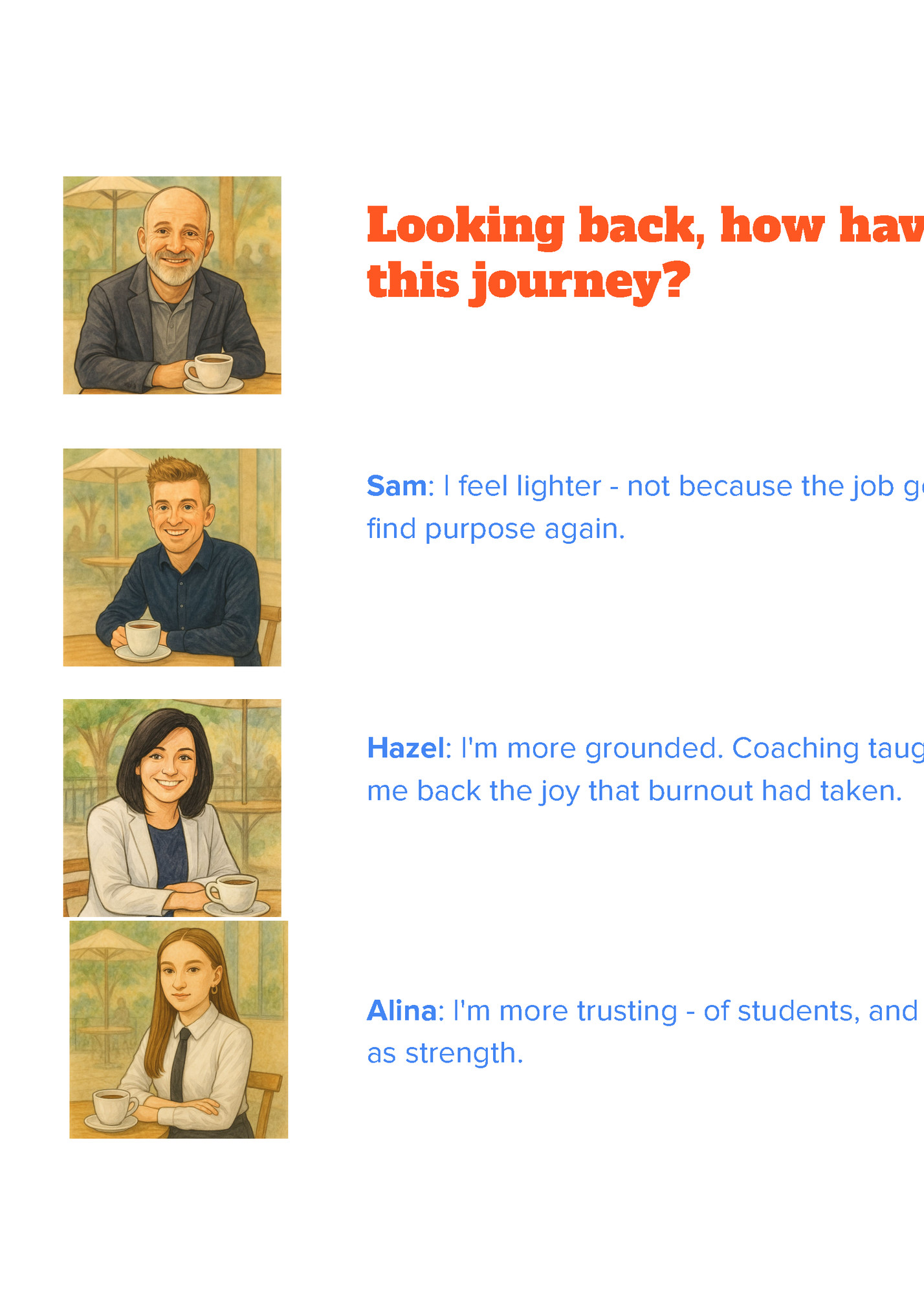 Looking back, how have you changed as people through Looking back, how have you changed as people through