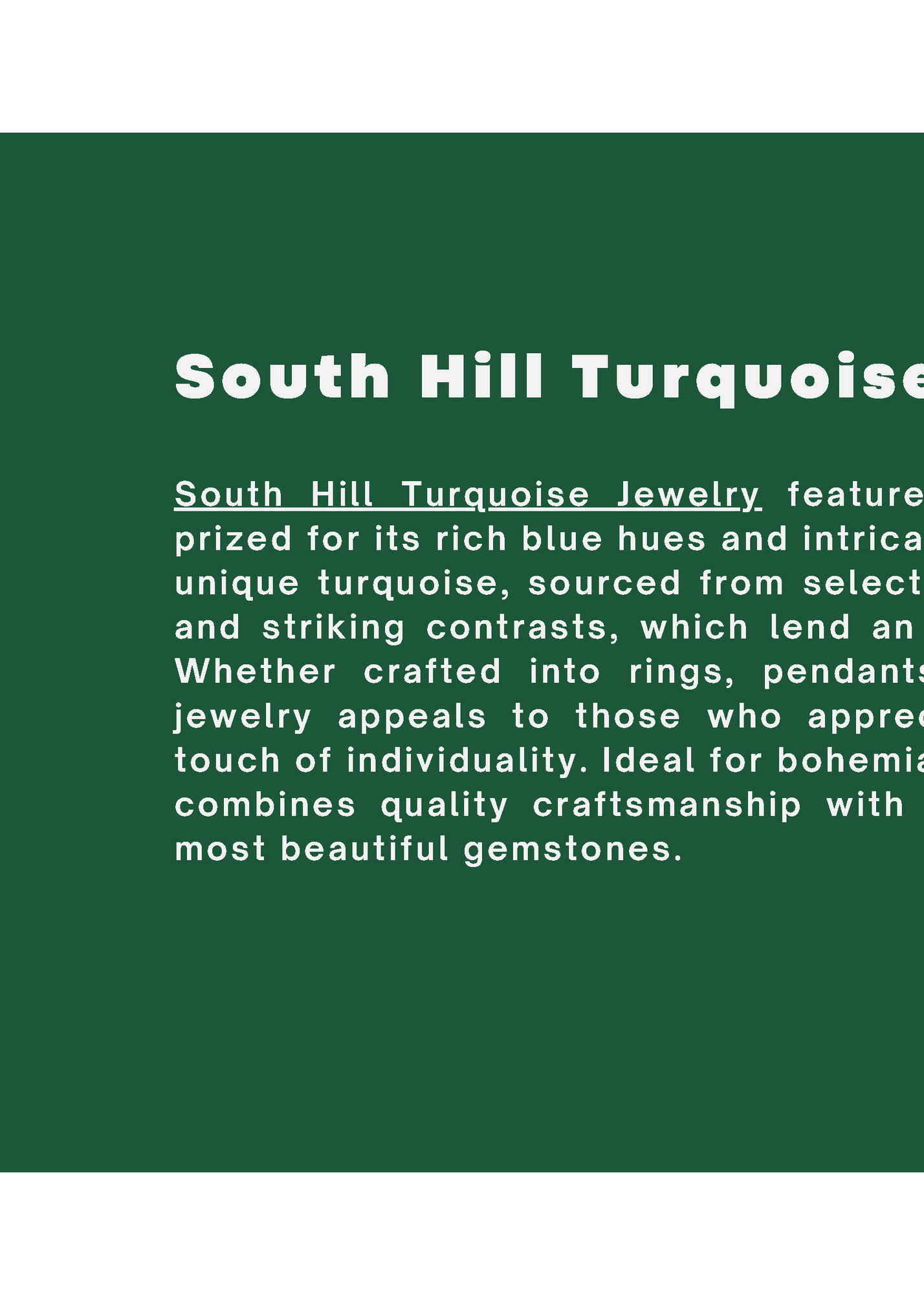 South Hill Turquoise Jewelry