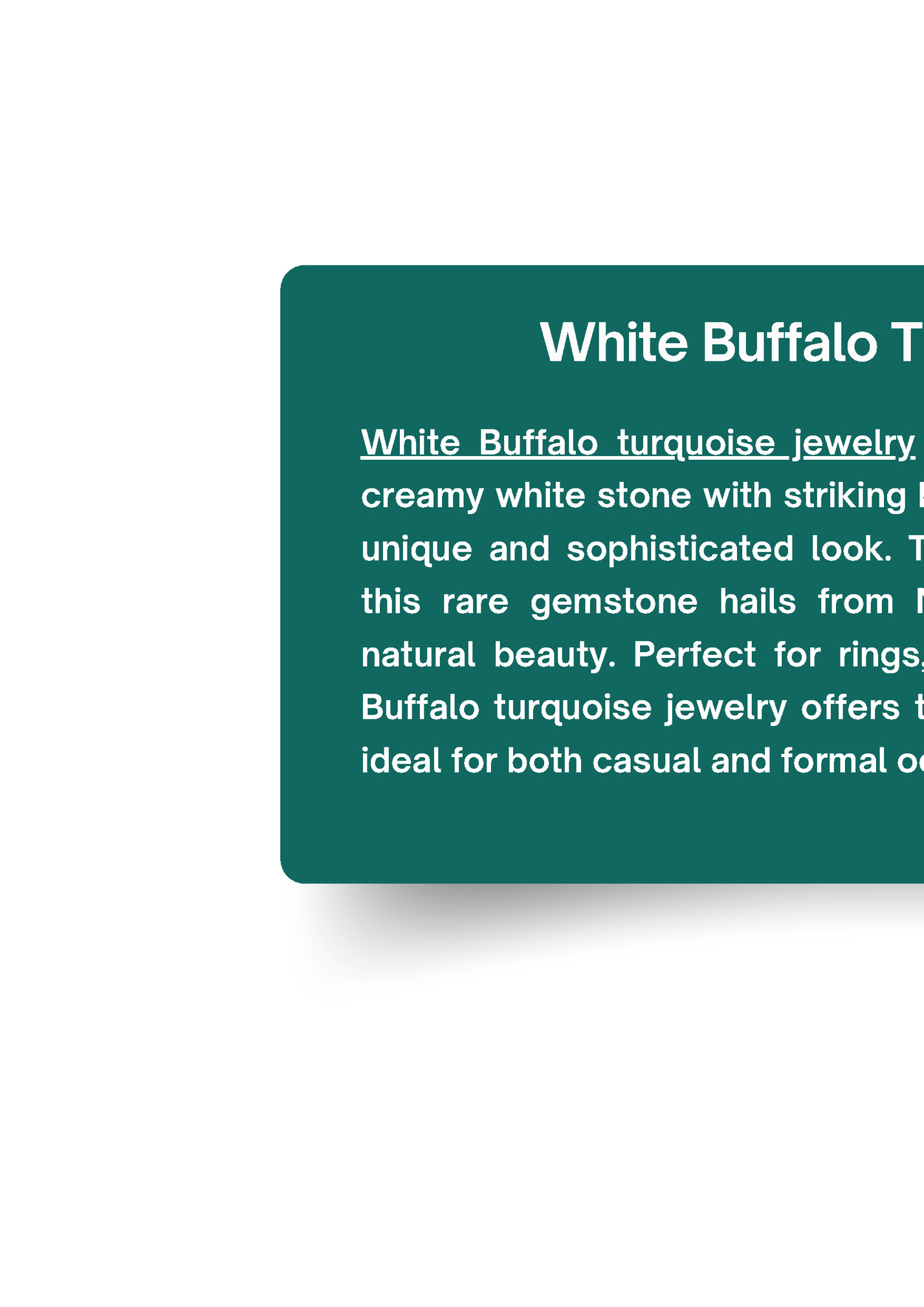 White Buffalo Turquoise Jewelry