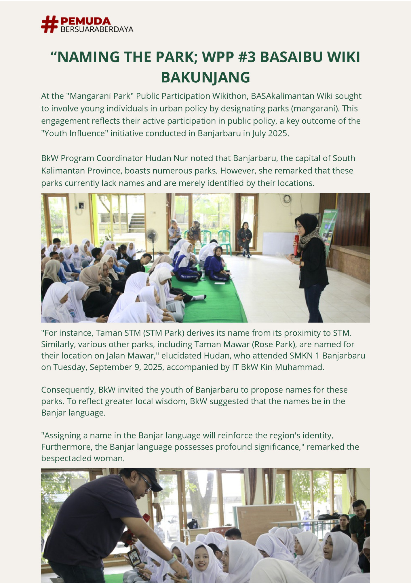 “NAMING THE PARK; WPP #3 BASAIBU WIKI