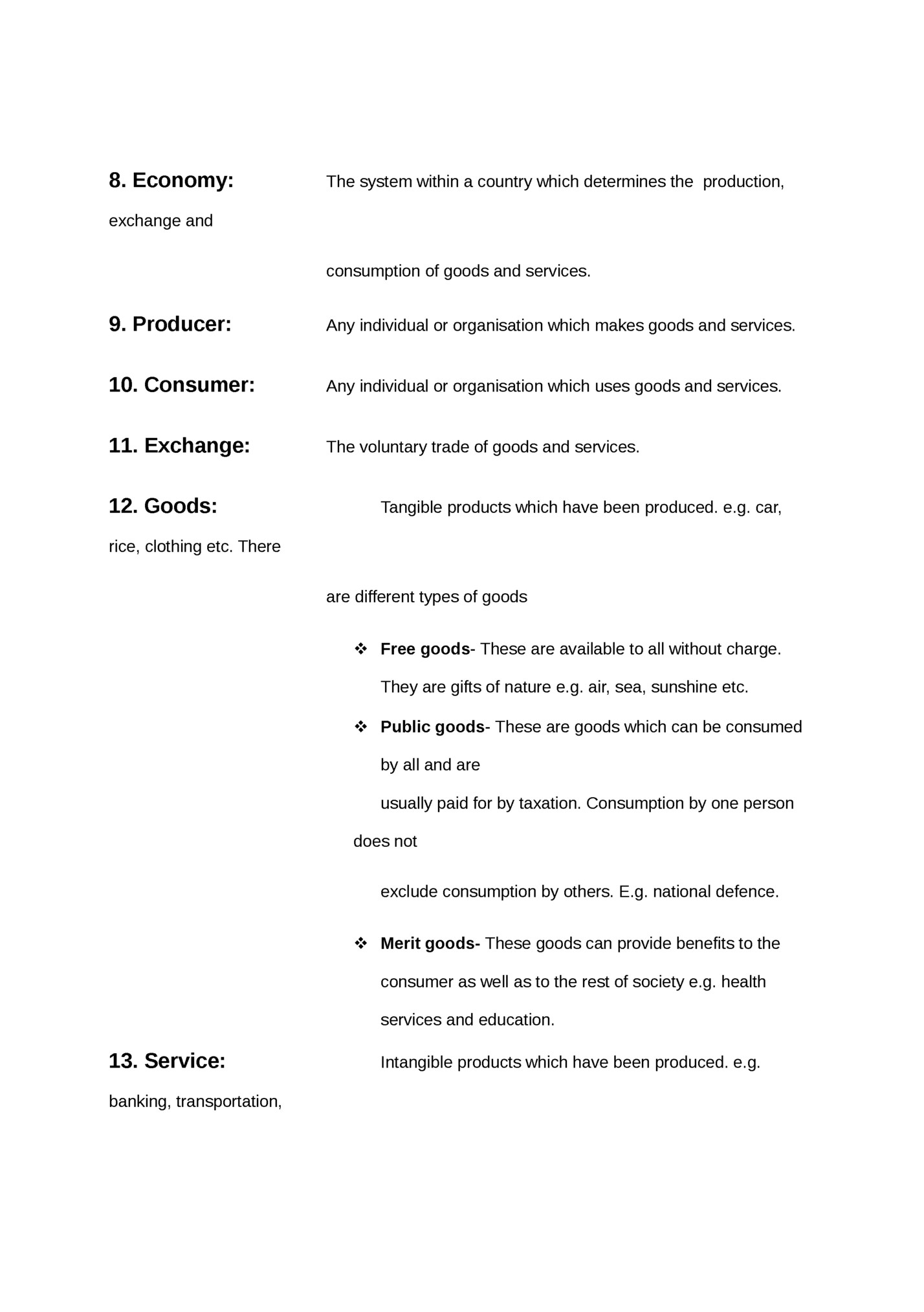 8. Economy: