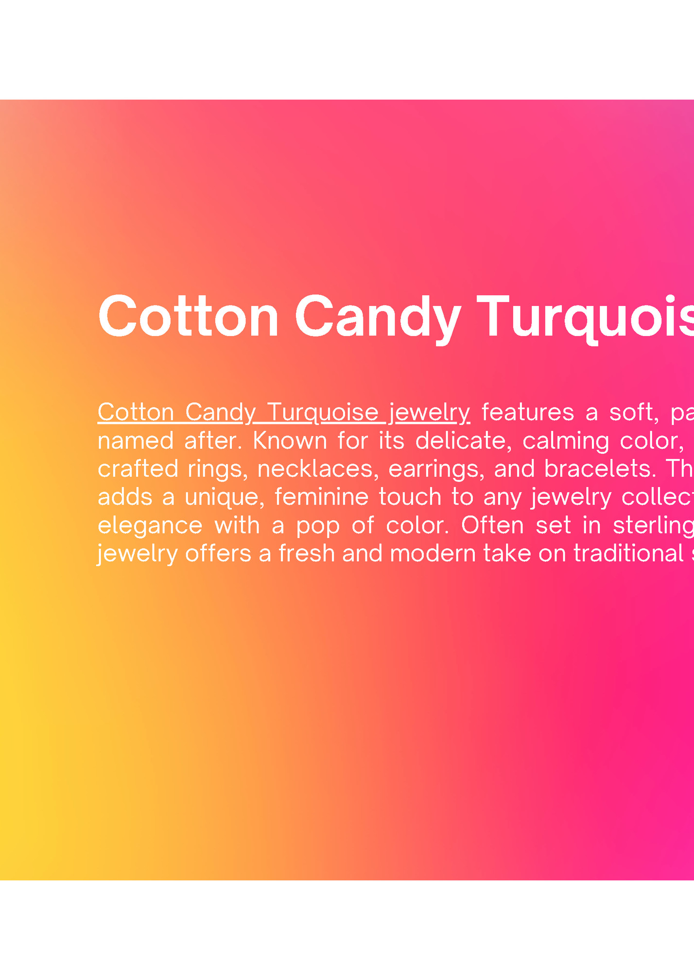 Cotton Candy Turquoise Jewelry Cotton Candy Turquoise Jewelry