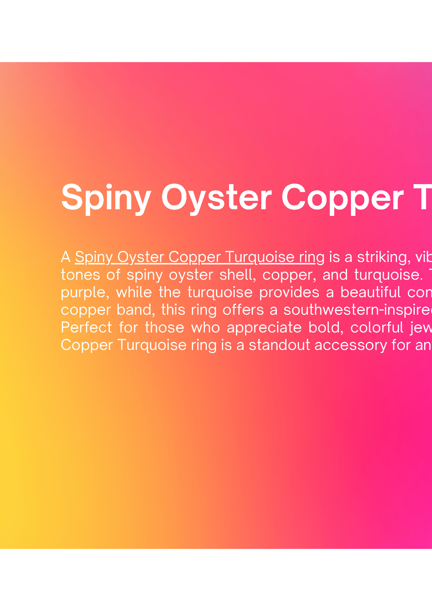 Spiny Oyster Copper Turquoise Ring Spiny Oyster Copper Turquoise Ring