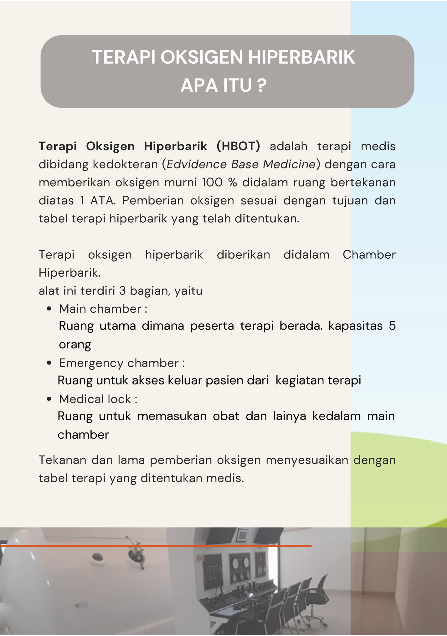 TERAPI OKSIGEN HIPERBARIK TERAPI OKSIGEN HIPERBARIK