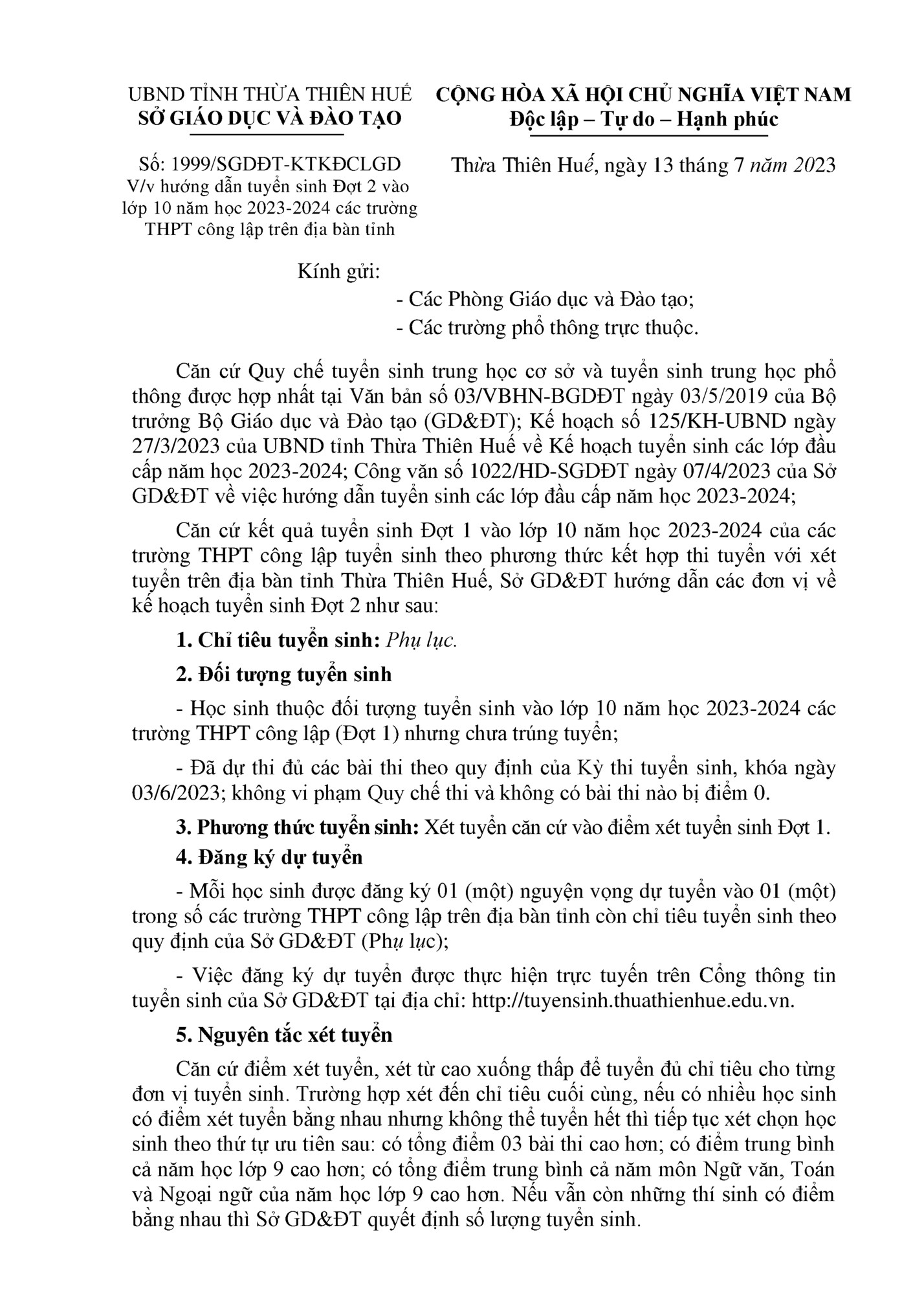 UBND TỈNH THỪA THIÊN HUẾ