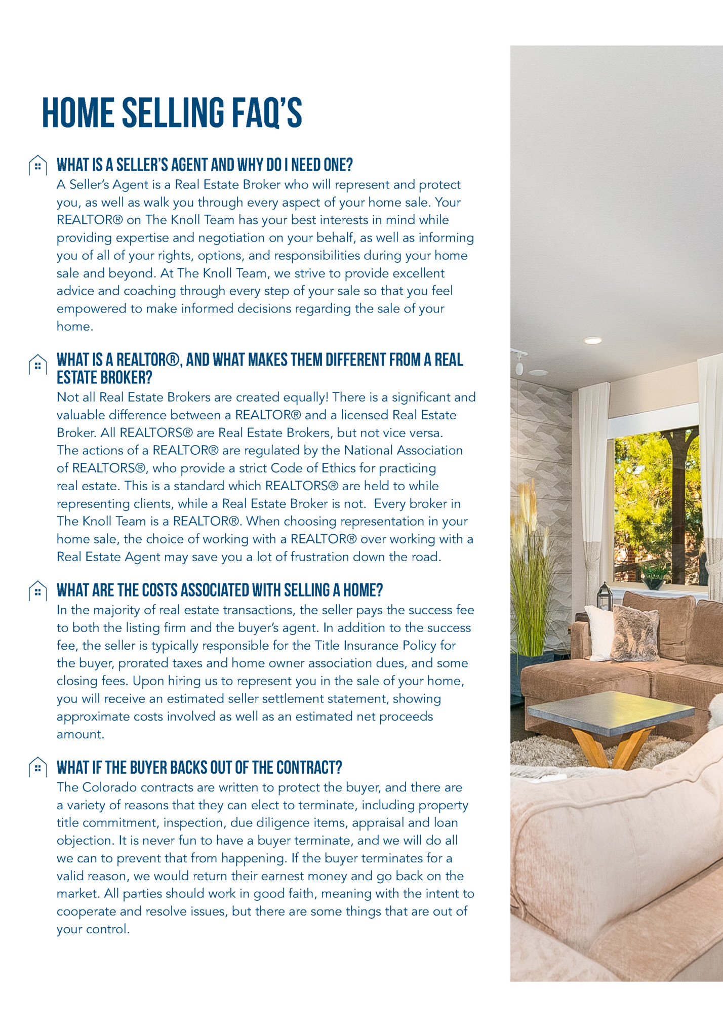 home SELLING FAQ’s