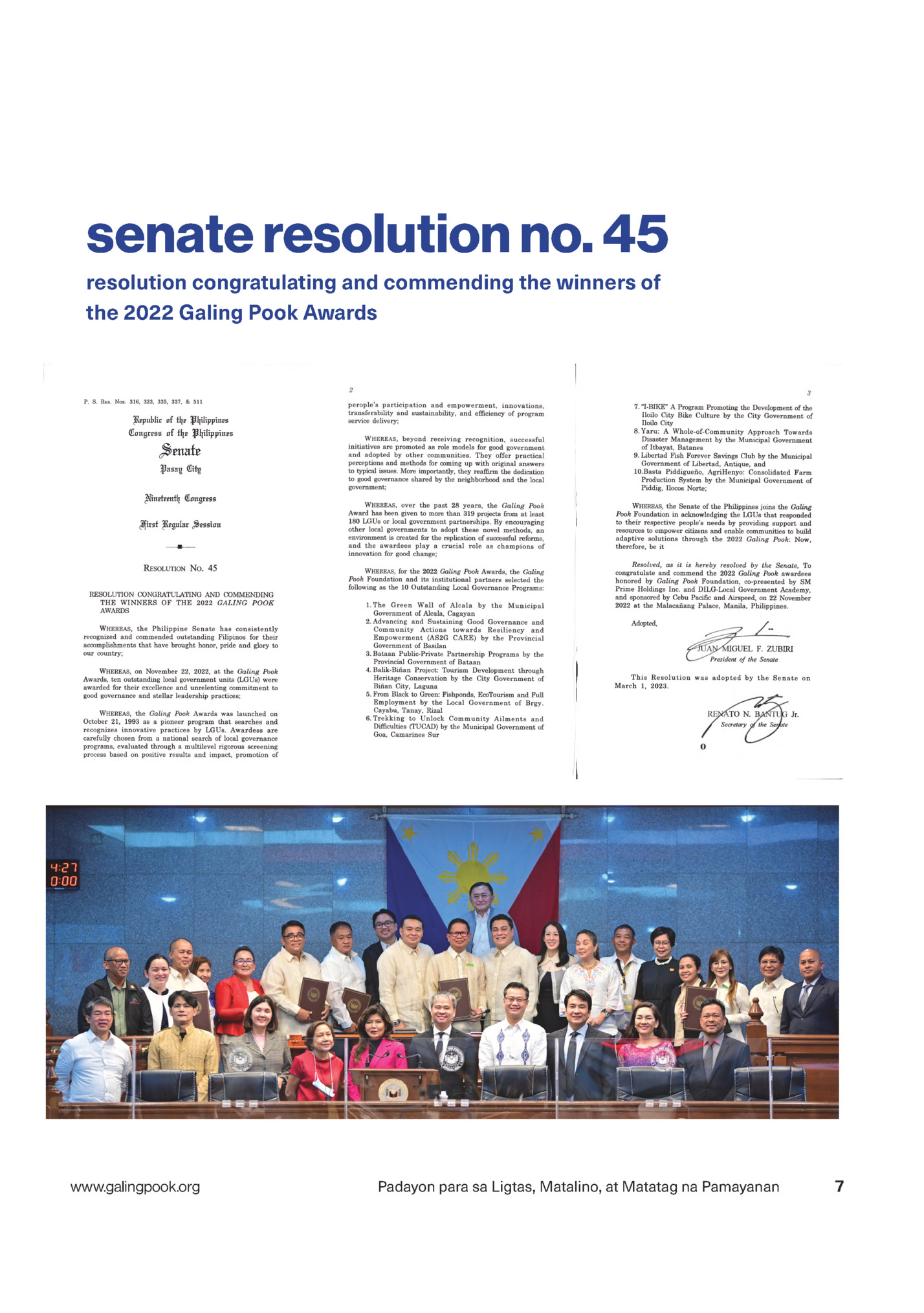 senate resolution no. 45