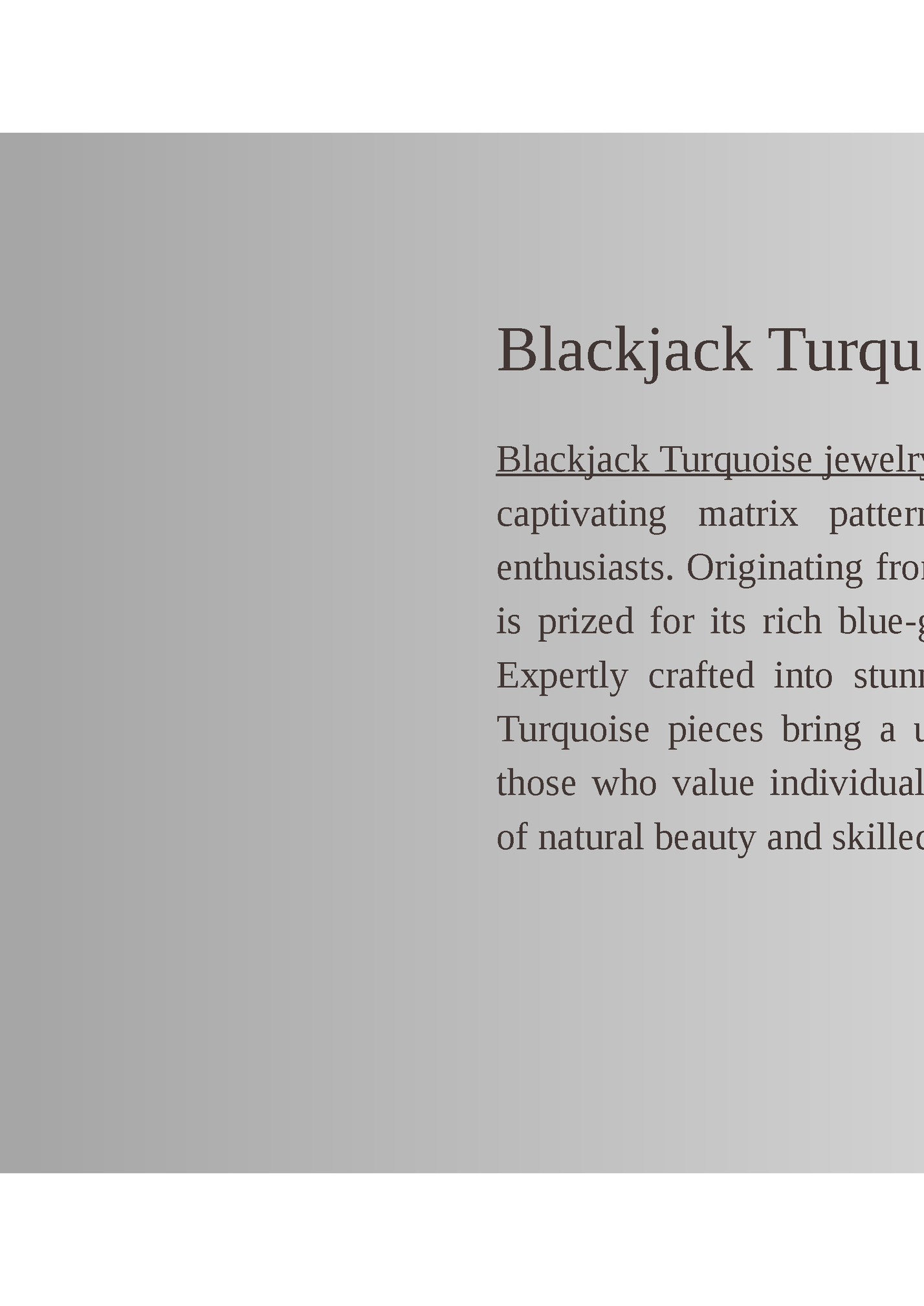 Blackjack Turquoise Jewelry