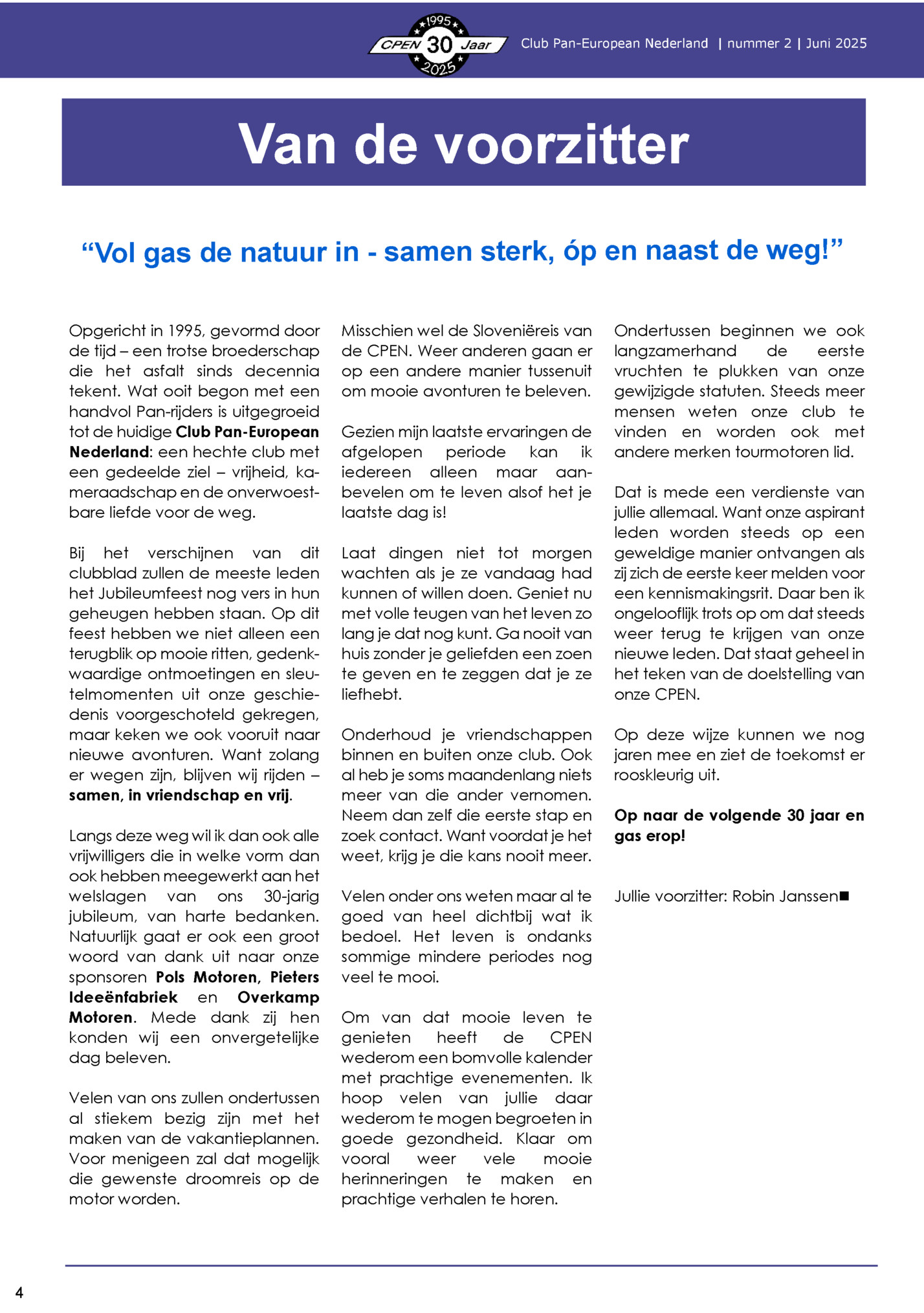 Club Pan-European Nederland | nummer 2 | Juni 2025