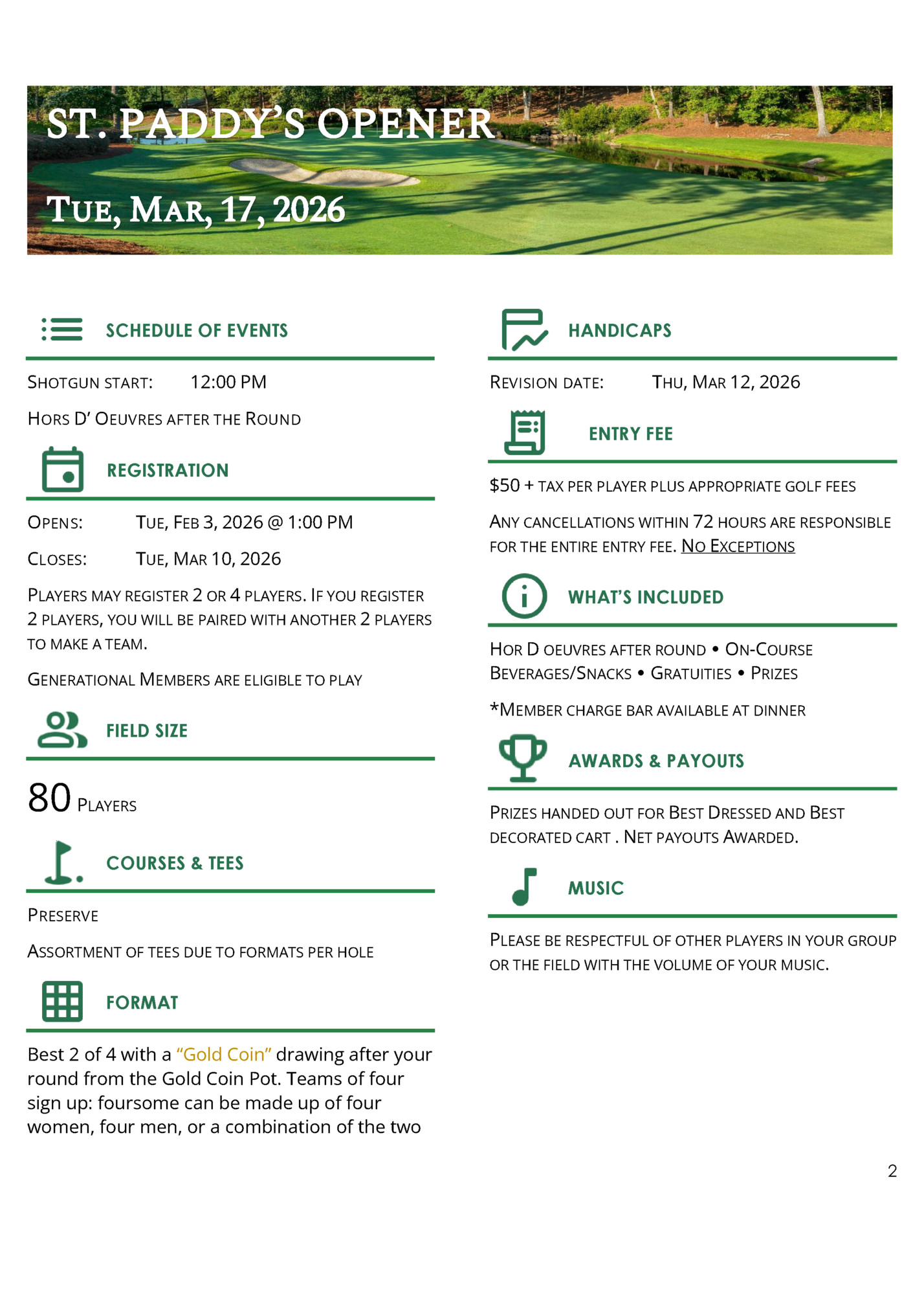 SCHEDULE OF EVENTS SCHEDULE OF EVENTS