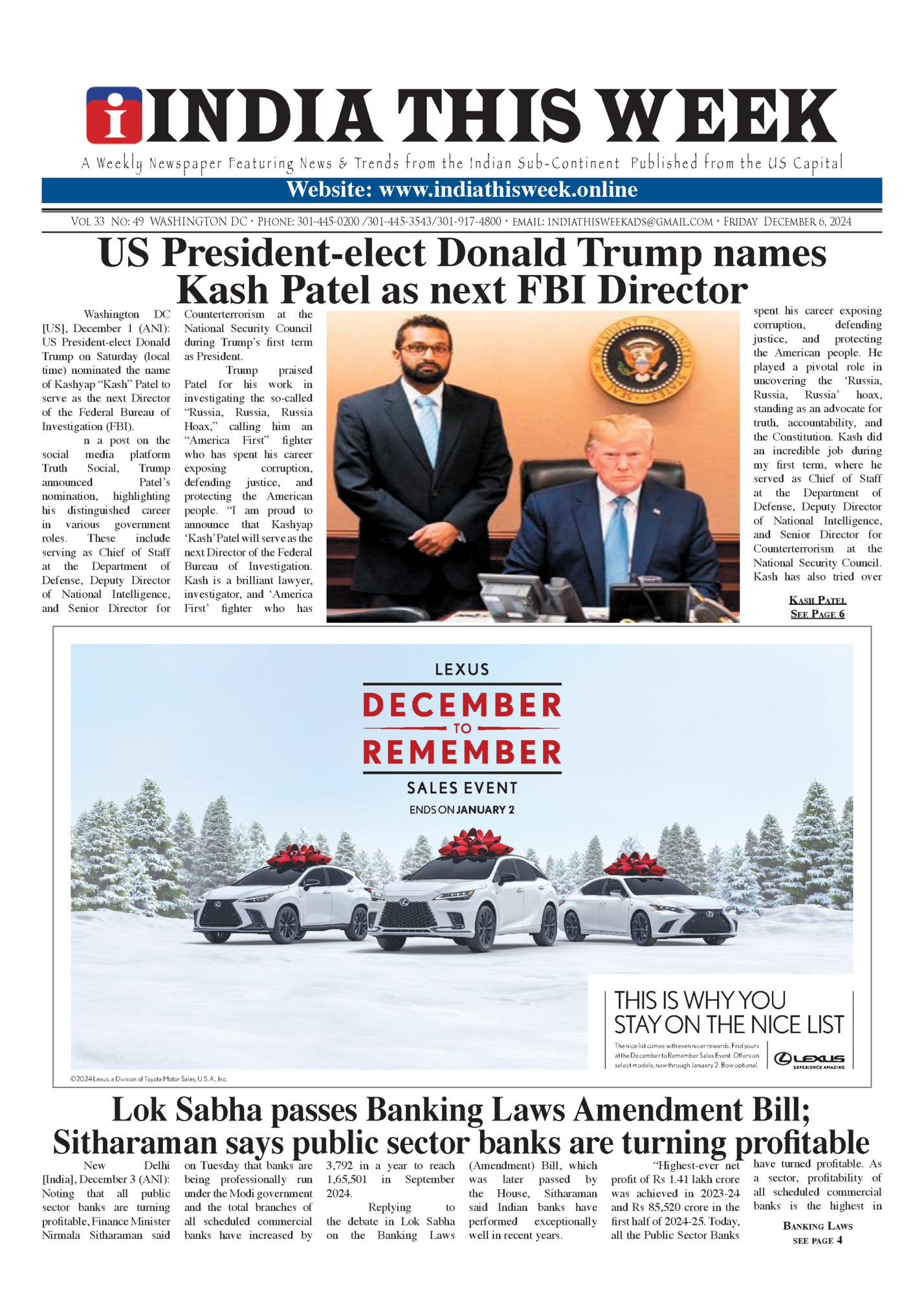 INDIA THIS WEEK INDIA THIS WEEK