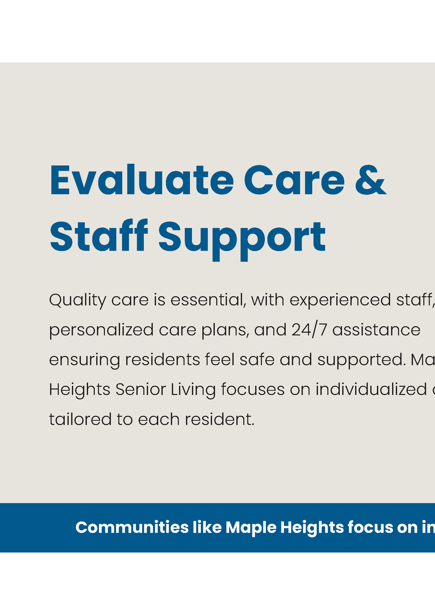 Evaluate Care &