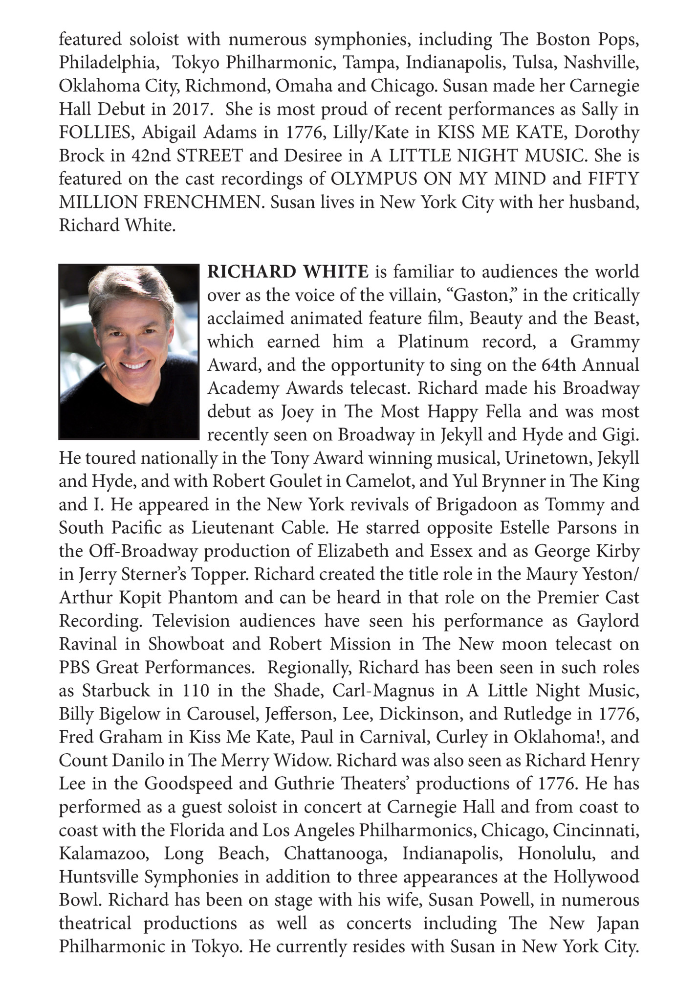 featured soloist with numerous symphonies, including The Boston Pops,