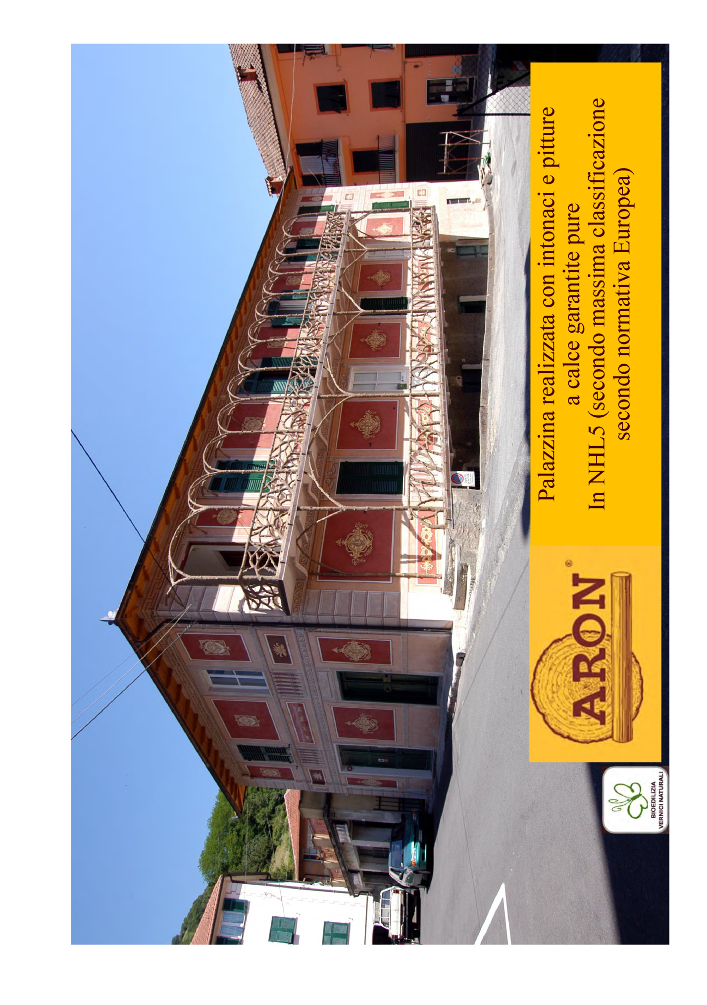 Palazzina realizzata con intonaci e pitture