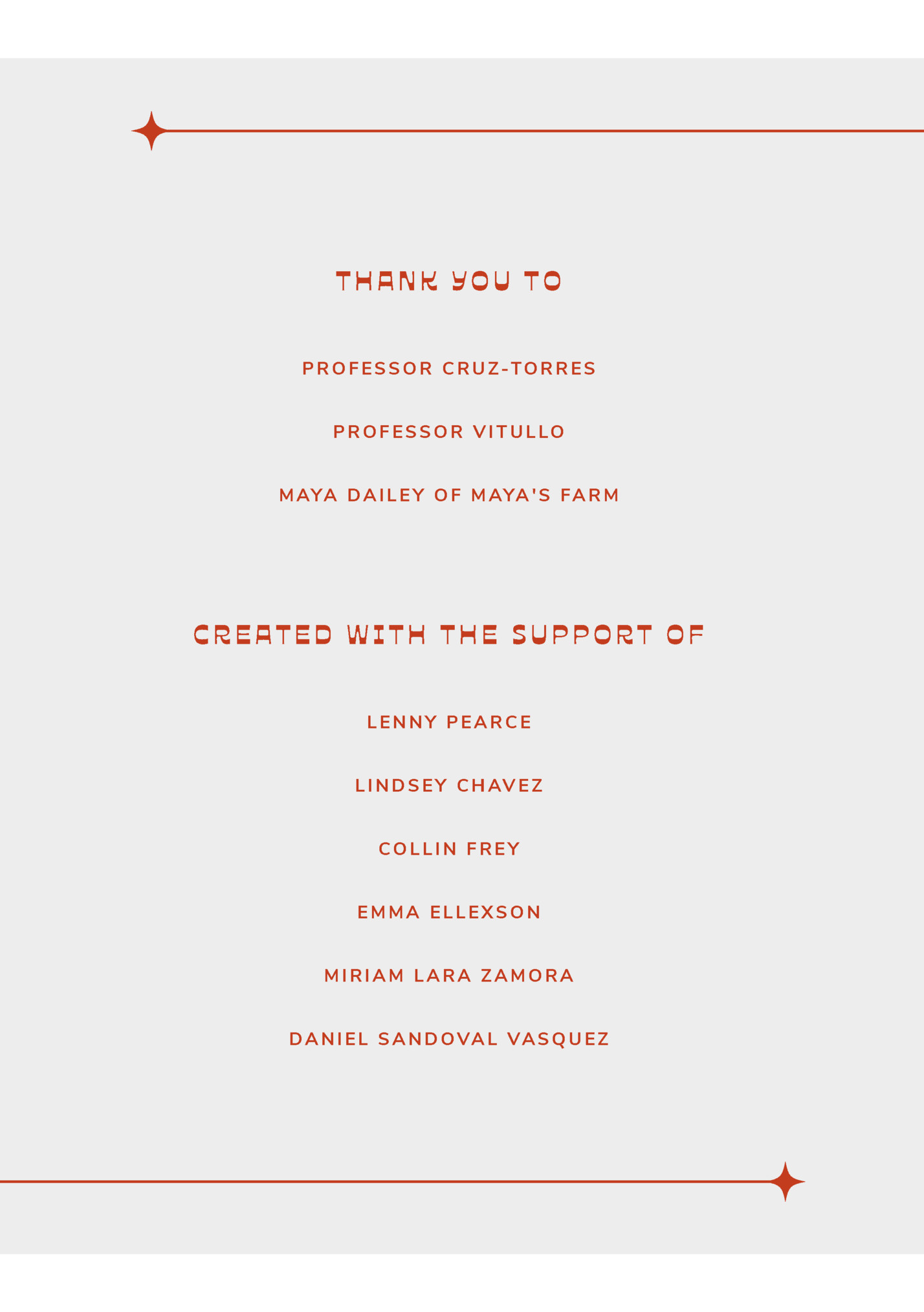 THANK YOU TO