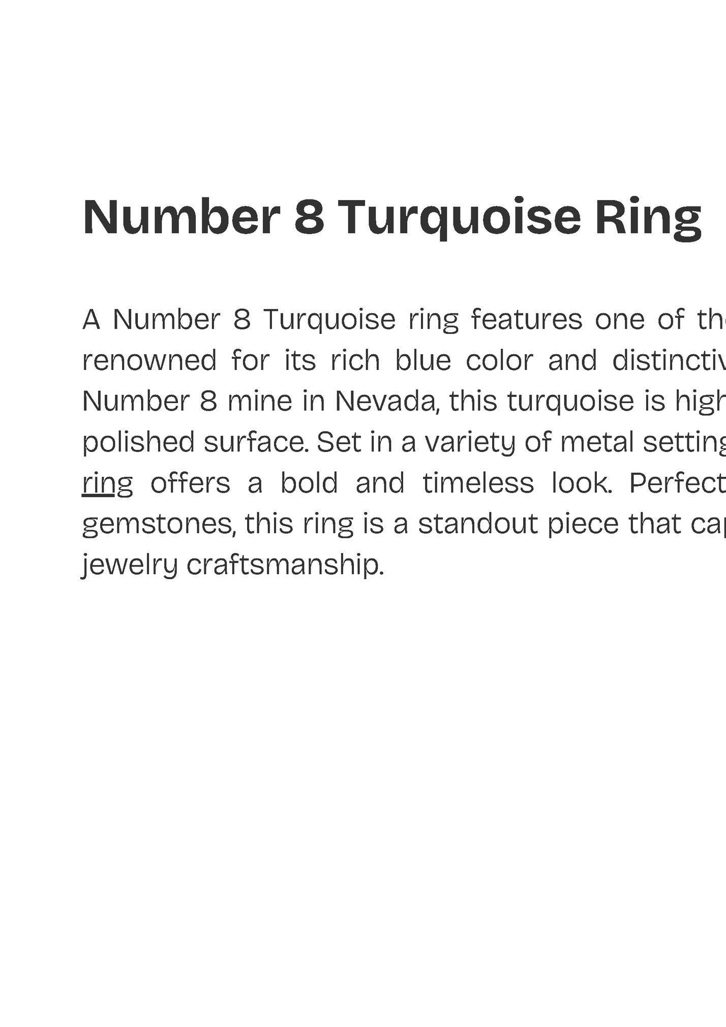 Number 8 Turquoise Ring
