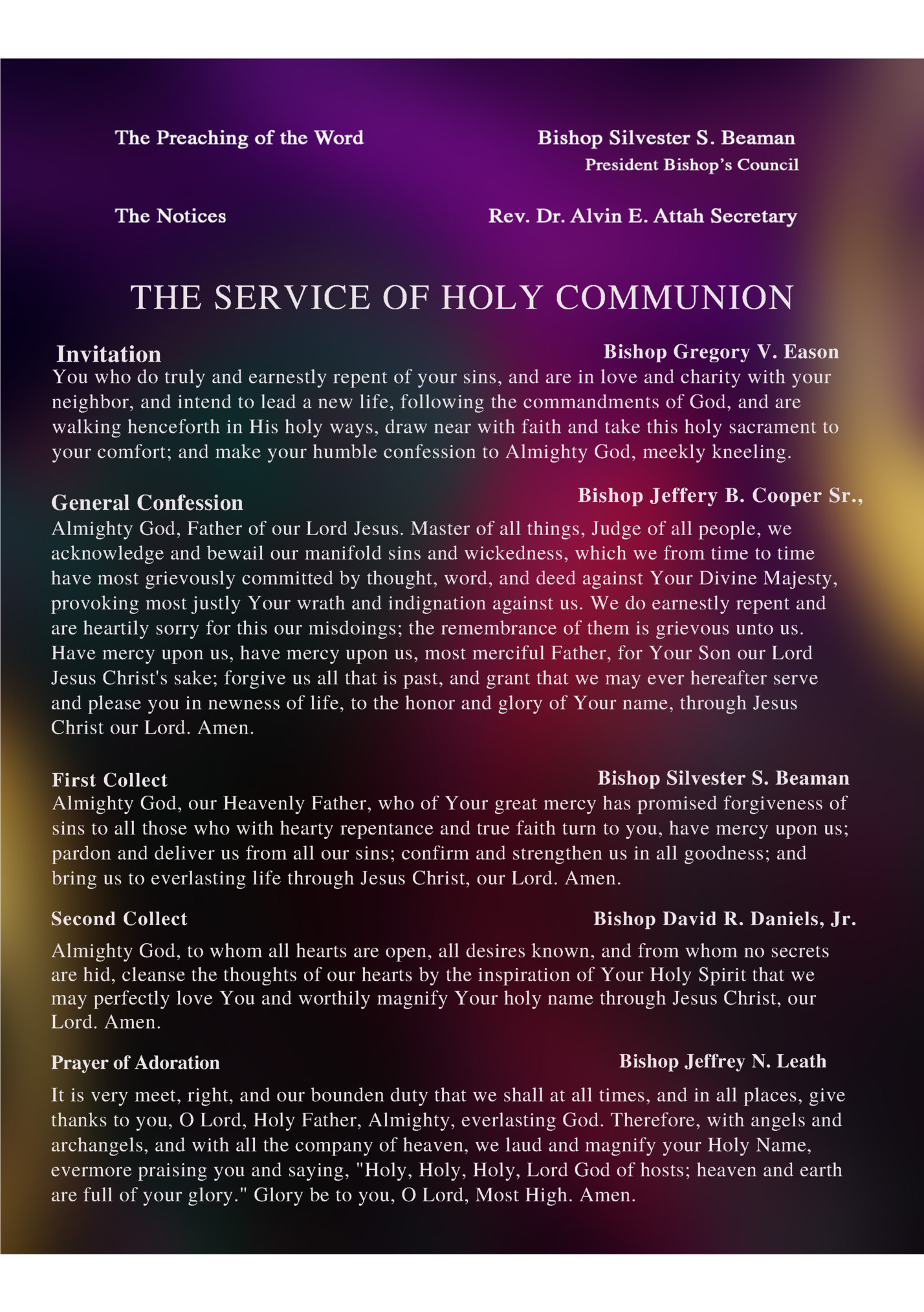 THE SERVICE OF HOLY COMMUNION