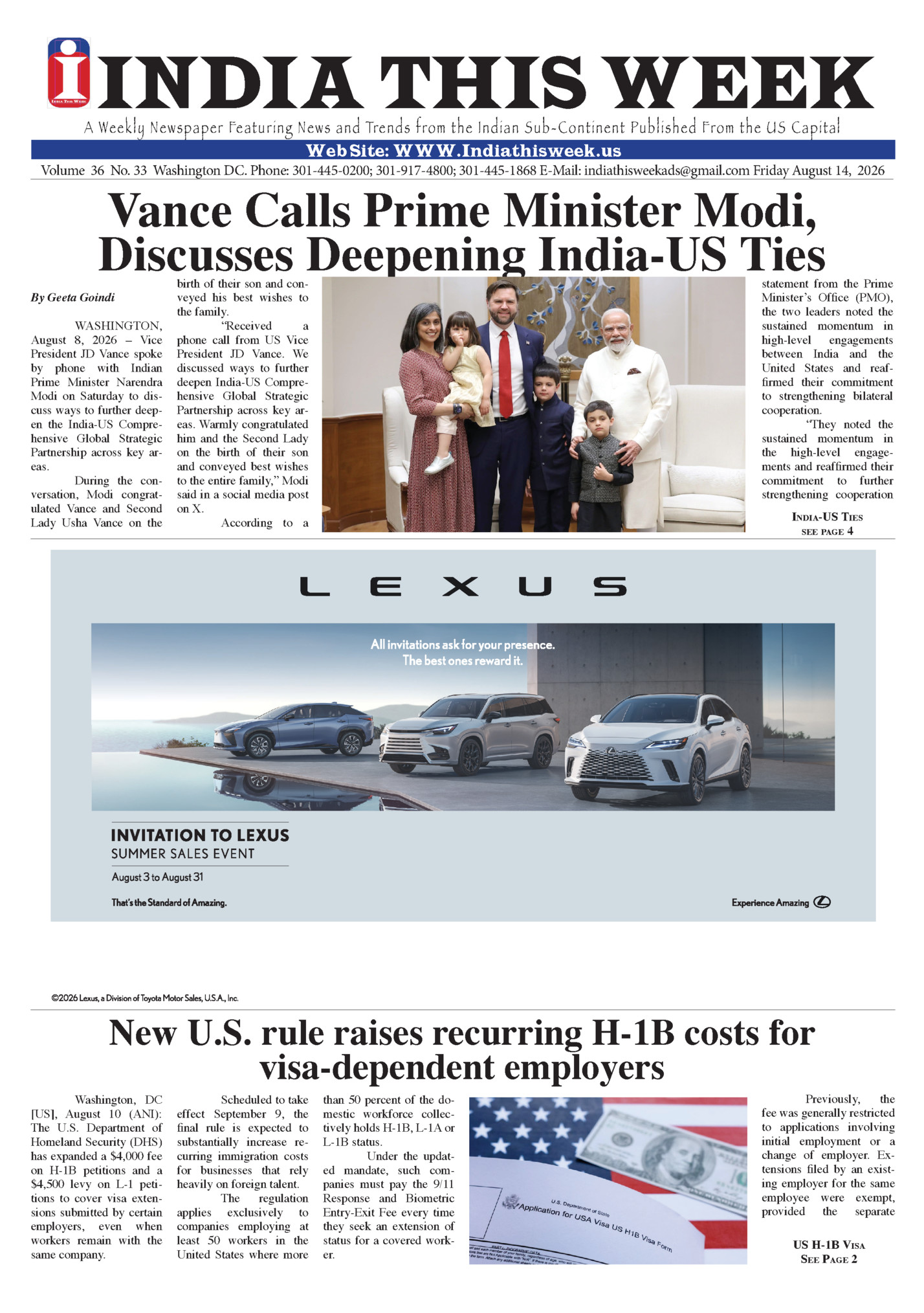INDIA THIS WEEK INDIA THIS WEEK