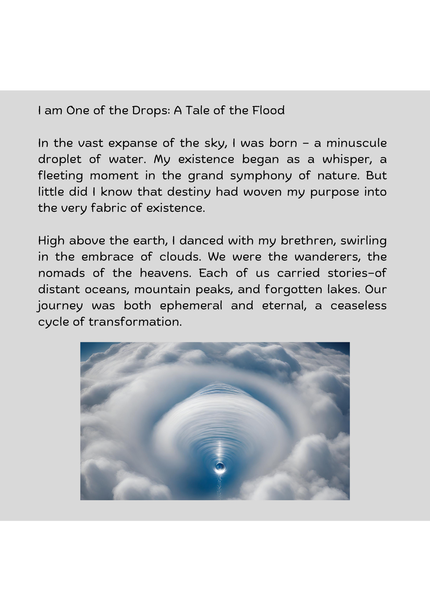 I am One of the Drops: A Tale of the Flood