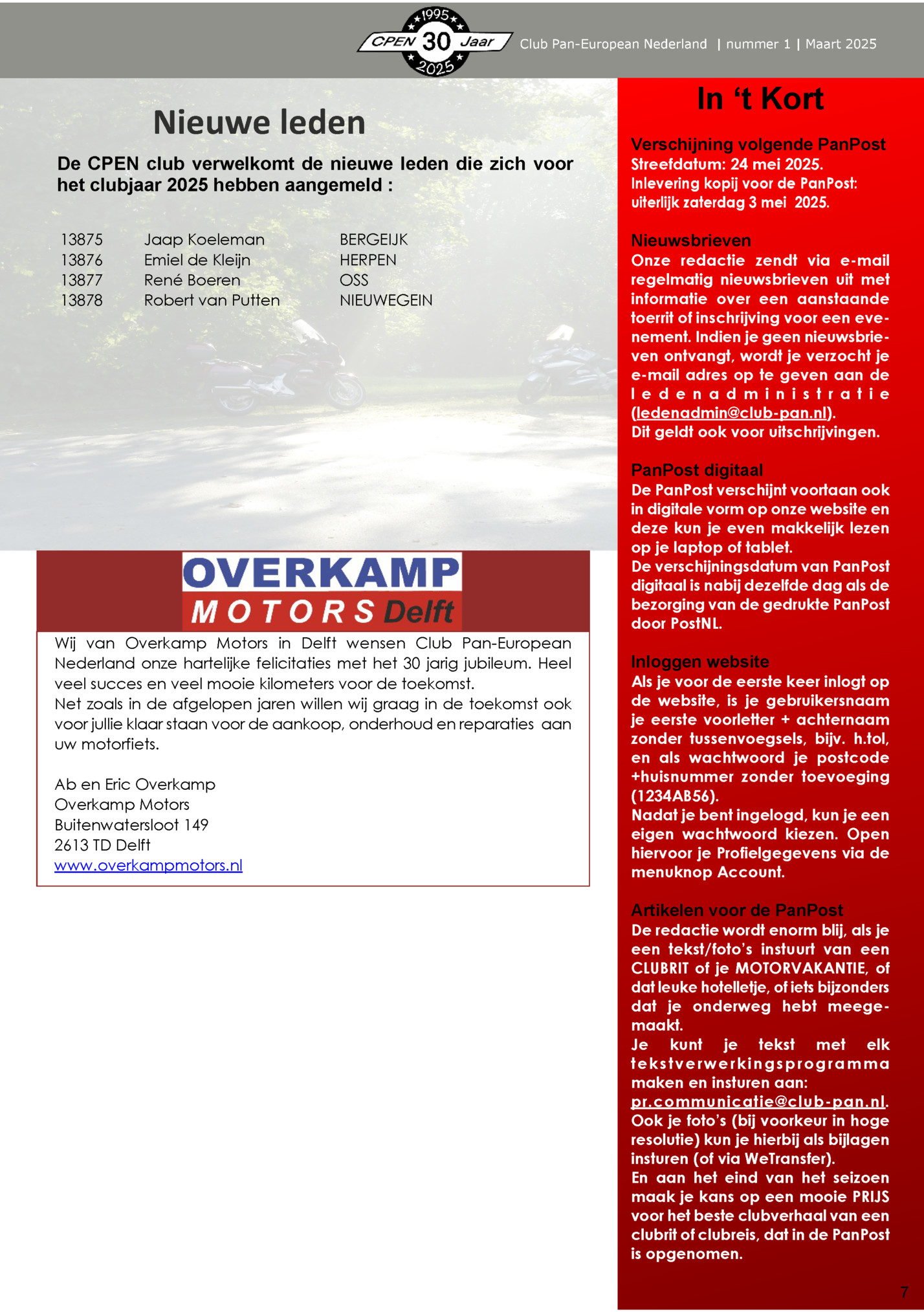 Club Pan-European Nederland | nummer 1 | Maart 2025