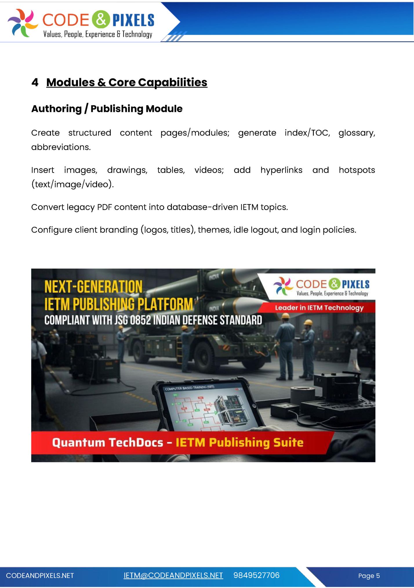 4 Modules & Core Capabilities 4 Modules & Core Capabilities