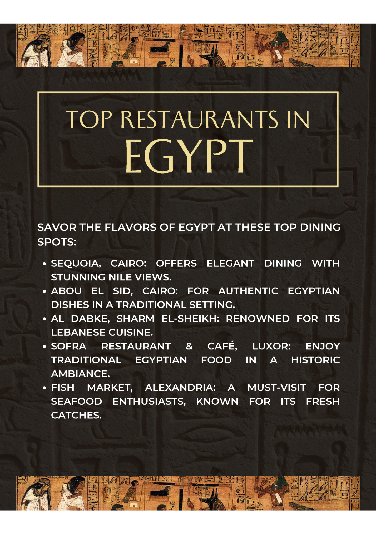 TOP RESTAURANTS IN