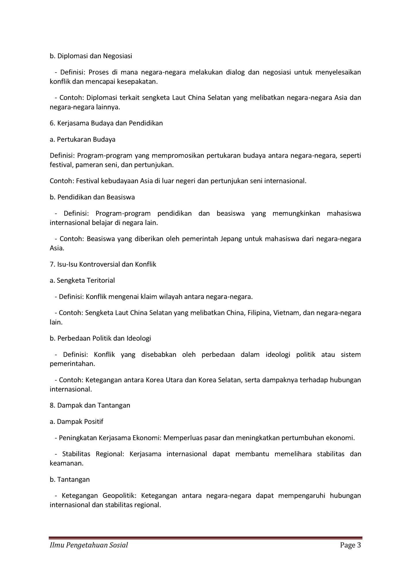 b. Diplomasi dan Negosiasi