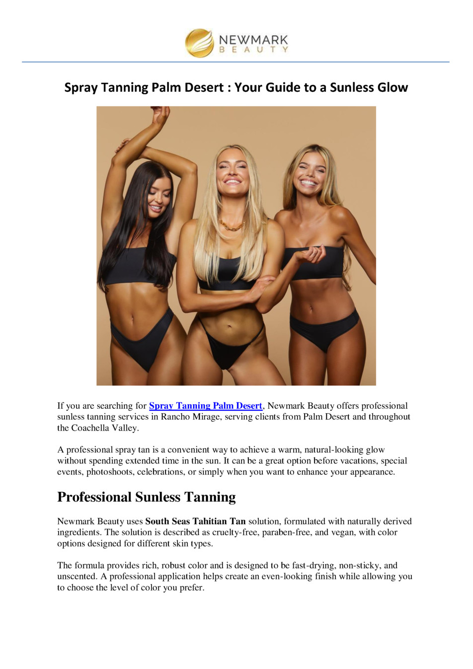 Spray tanning palm desert