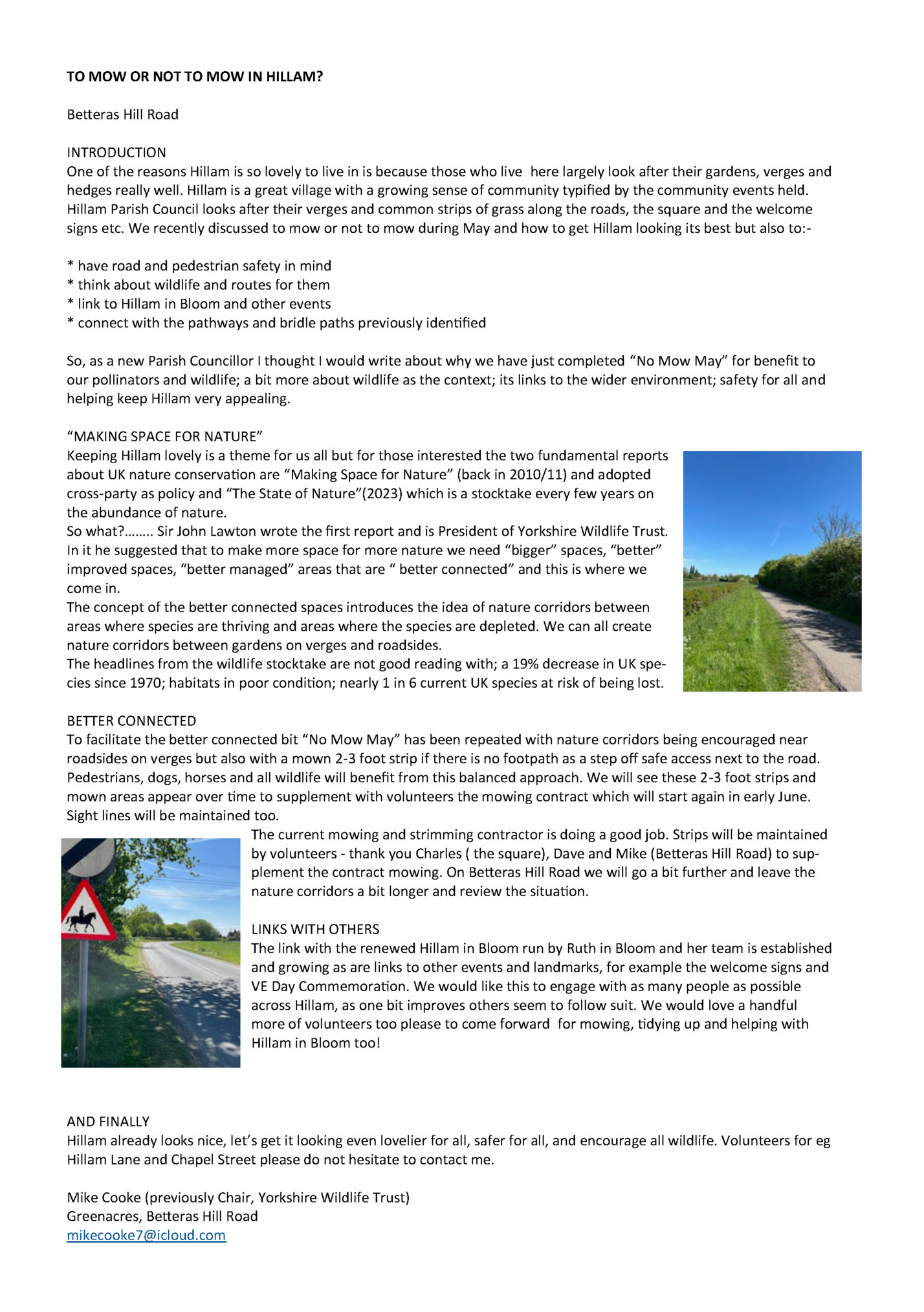 TO MOW OR NOT TO MOW IN HILLAM? TO MOW OR NOT TO MOW IN HILLAM?